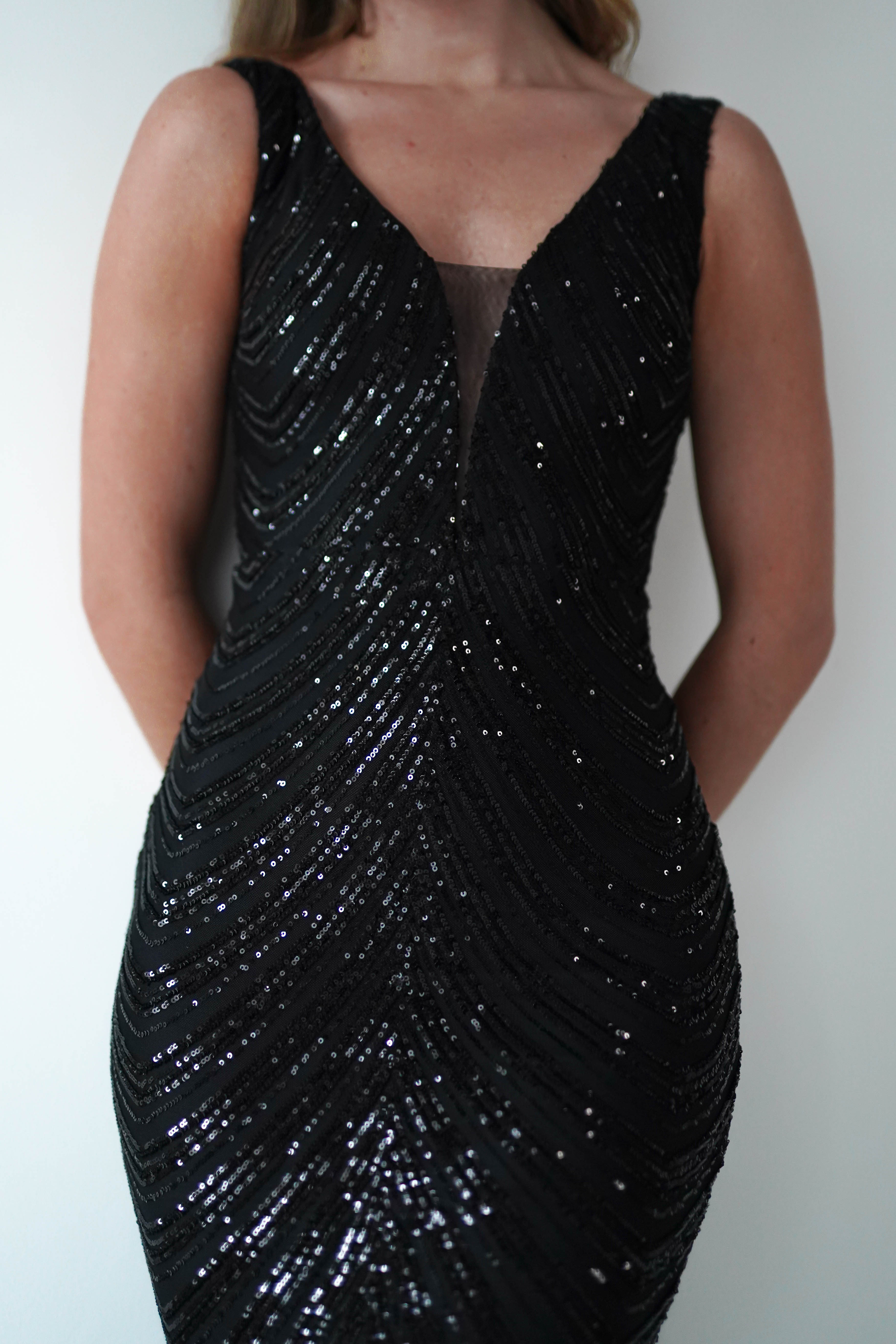 Julietta Sequin Bodycon Maxi Dress Black | Black Tie Evening Dress | Bodycon | Maxi | Oh Hello Clothing