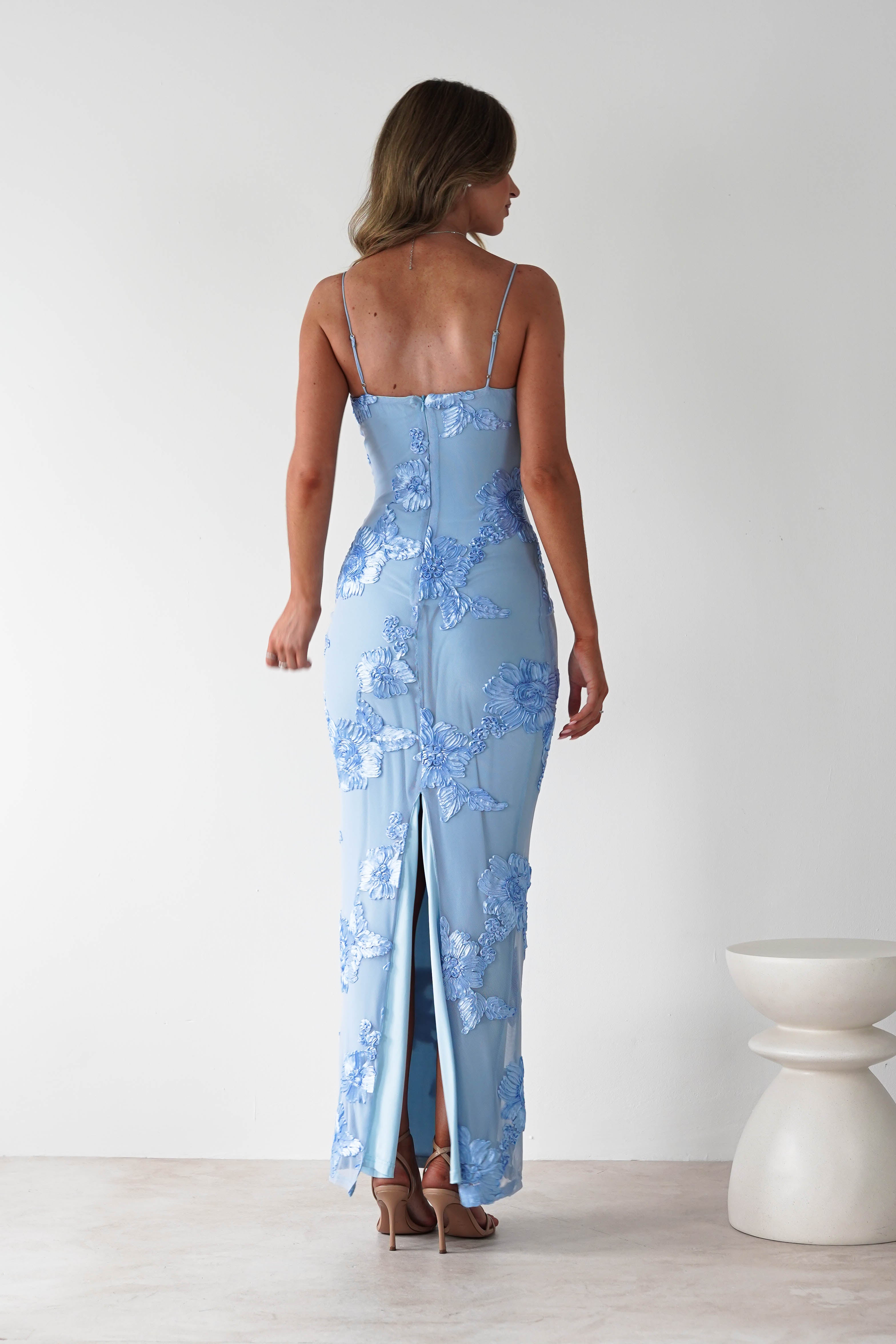 Alvana Floral Appliqué Maxi Dress Blue | Wedding Guest Dress | Maxi | Oh Hello Clothing