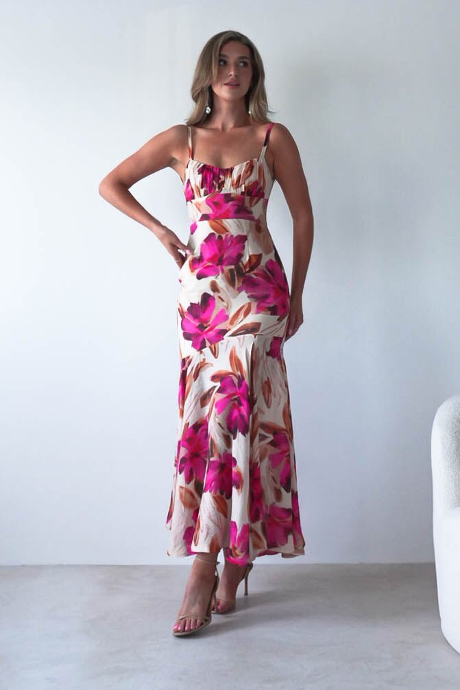 Amari Floral Print Midaxi Dress Mixed Print | Wedding Guest Dress | Oh Hello Clothing