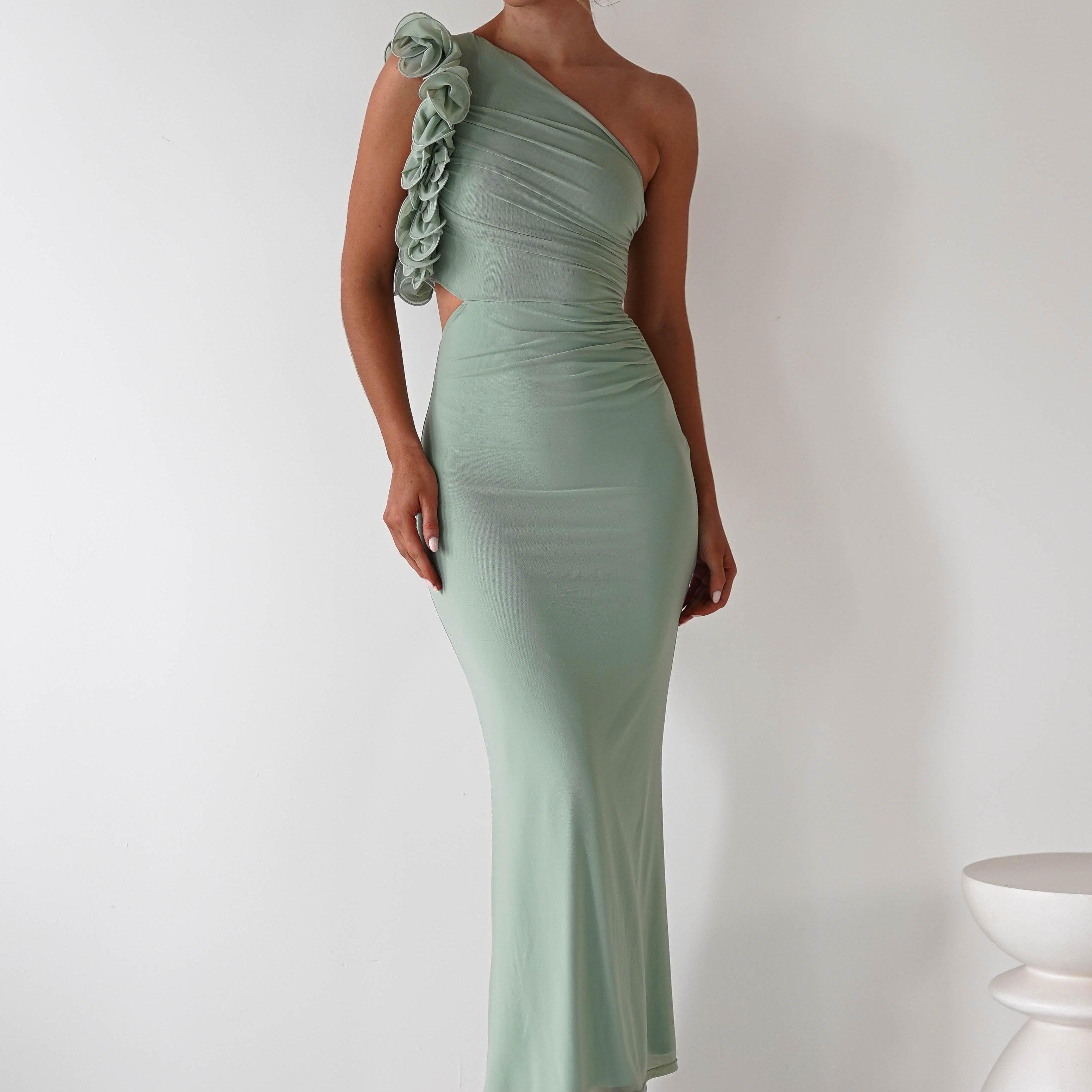 Sydney Bodycon Maxi Dress Sage | Wedding Guest Dress | Bodycon | Maxi | Oh Hello Clothing