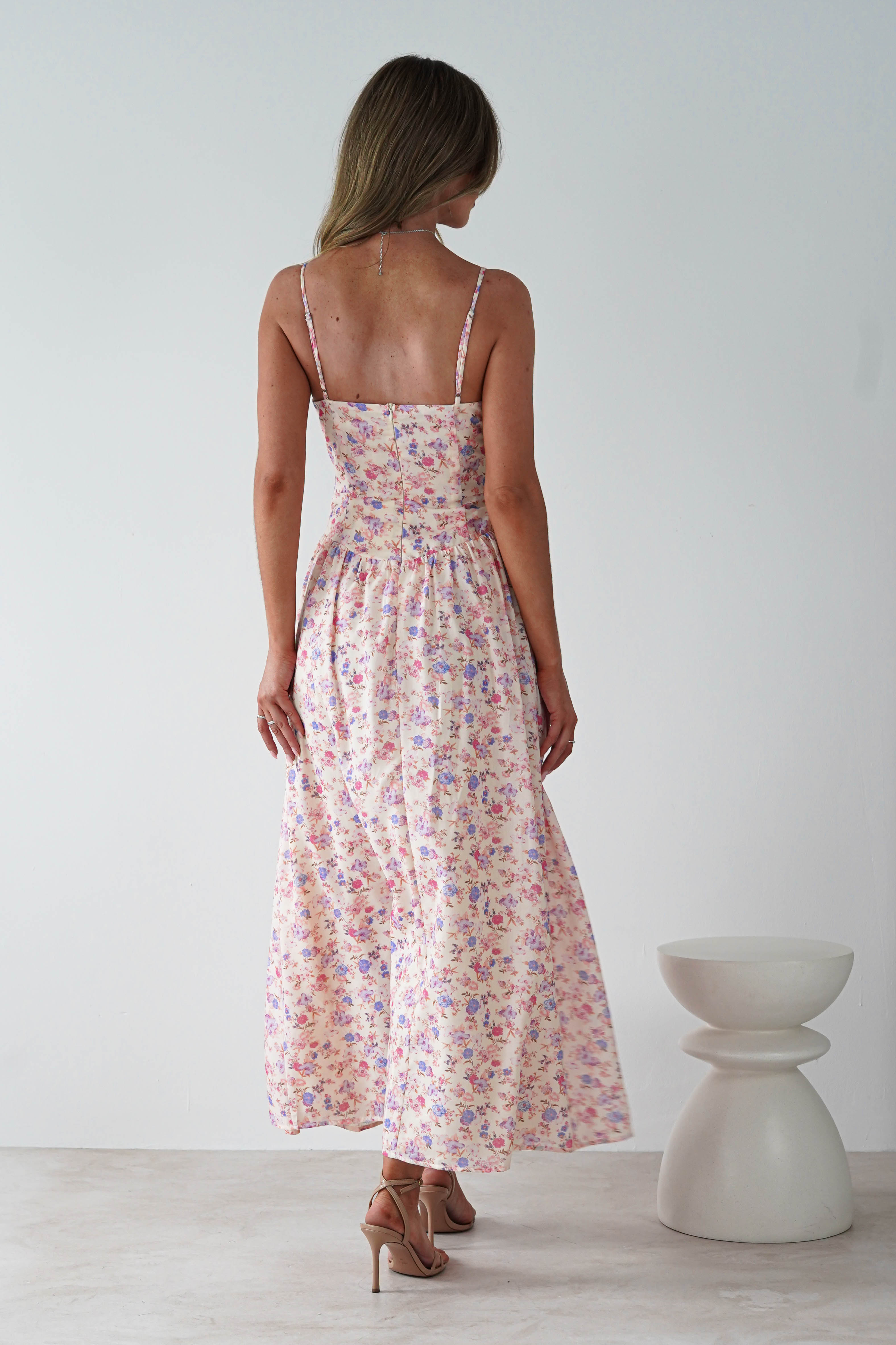 Elodie Floral Print Maxi Dress Cream | Wedding Guest Dress | Maxi | Oh Hello Clothing