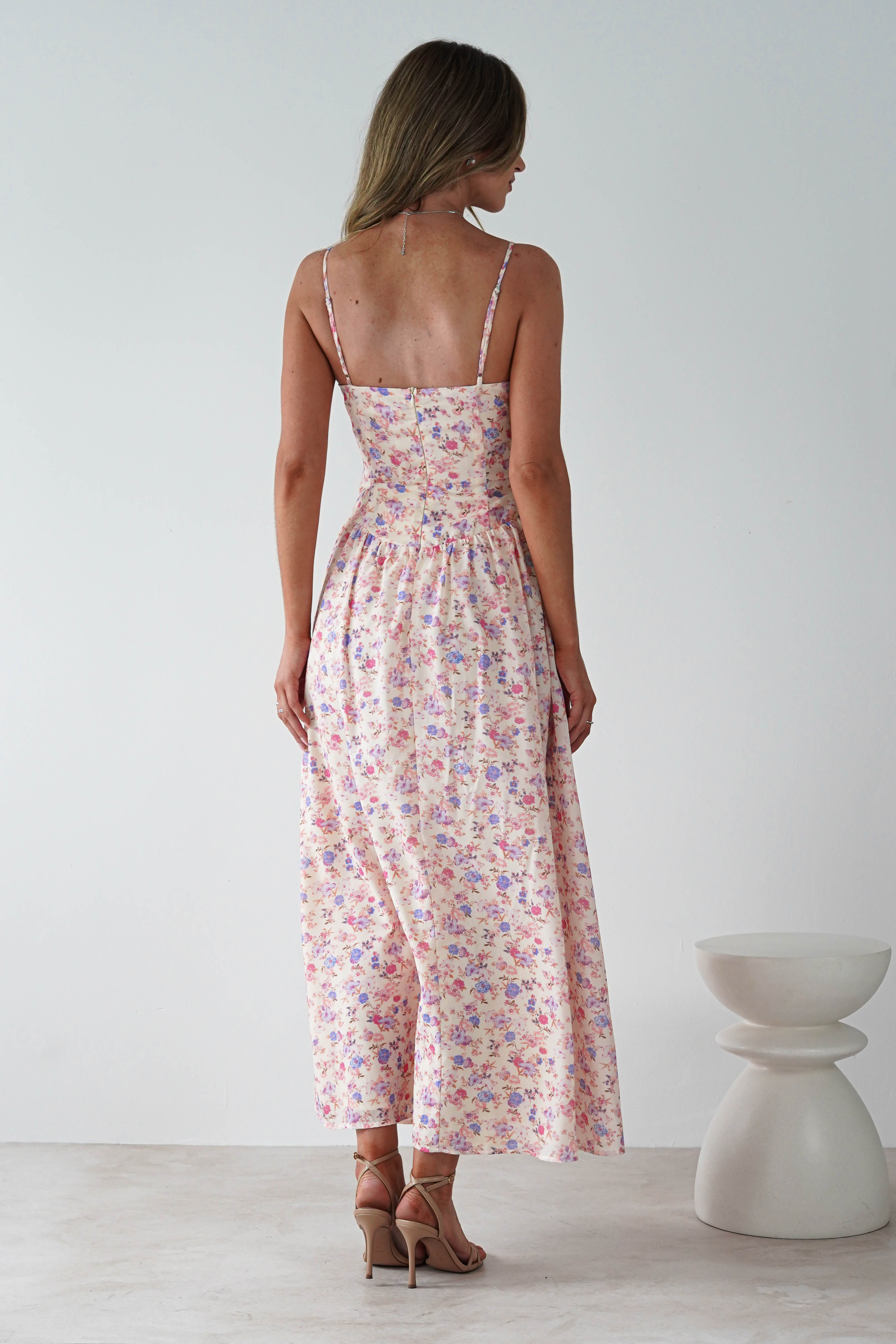 Elodie Floral Print Maxi Dress Cream | Wedding Guest Dress | Maxi | Oh Hello Clothing