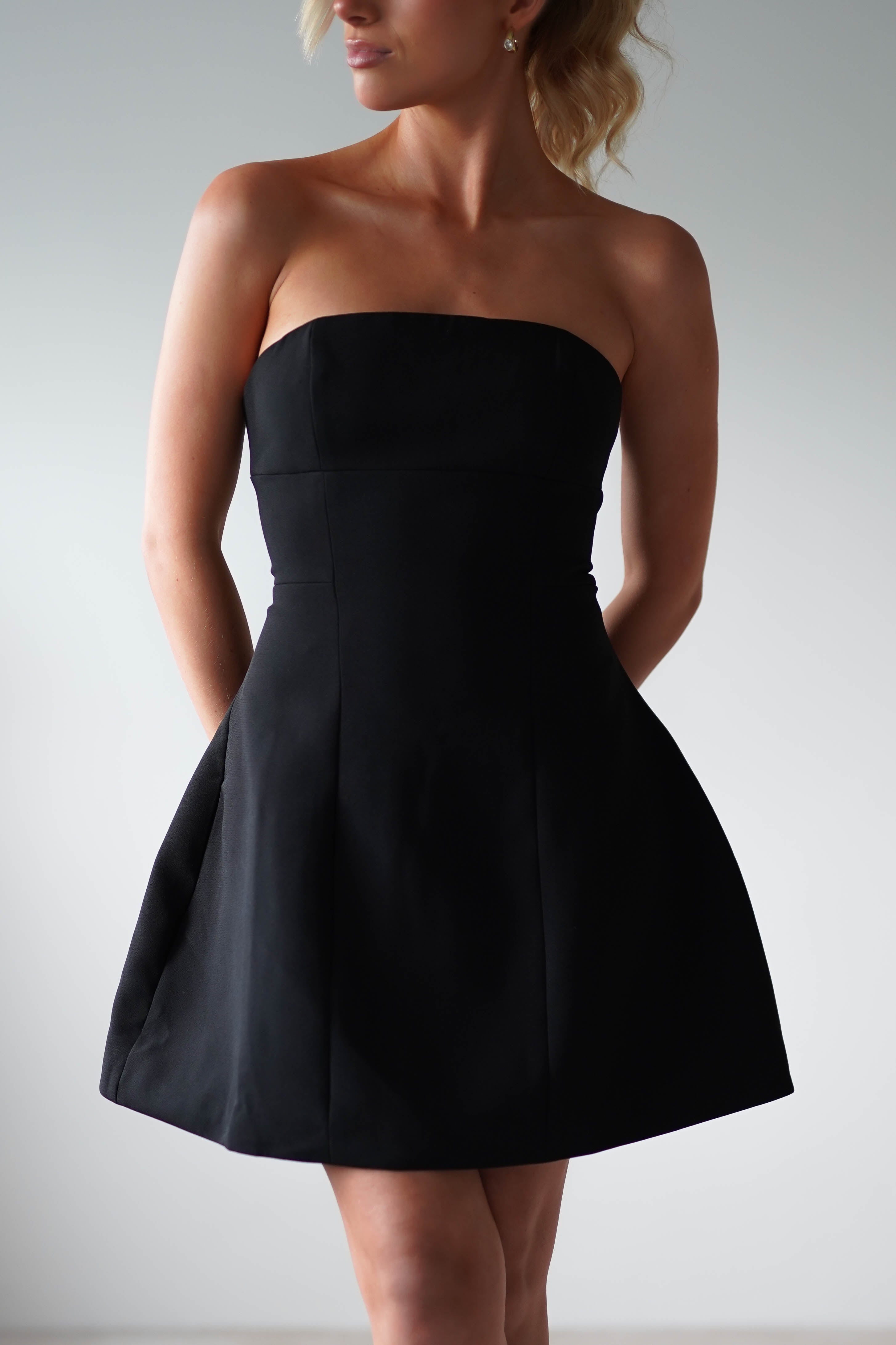Miley Structured Mini Dress Black | Wedding Guest Dress | Oh Hello Clothing