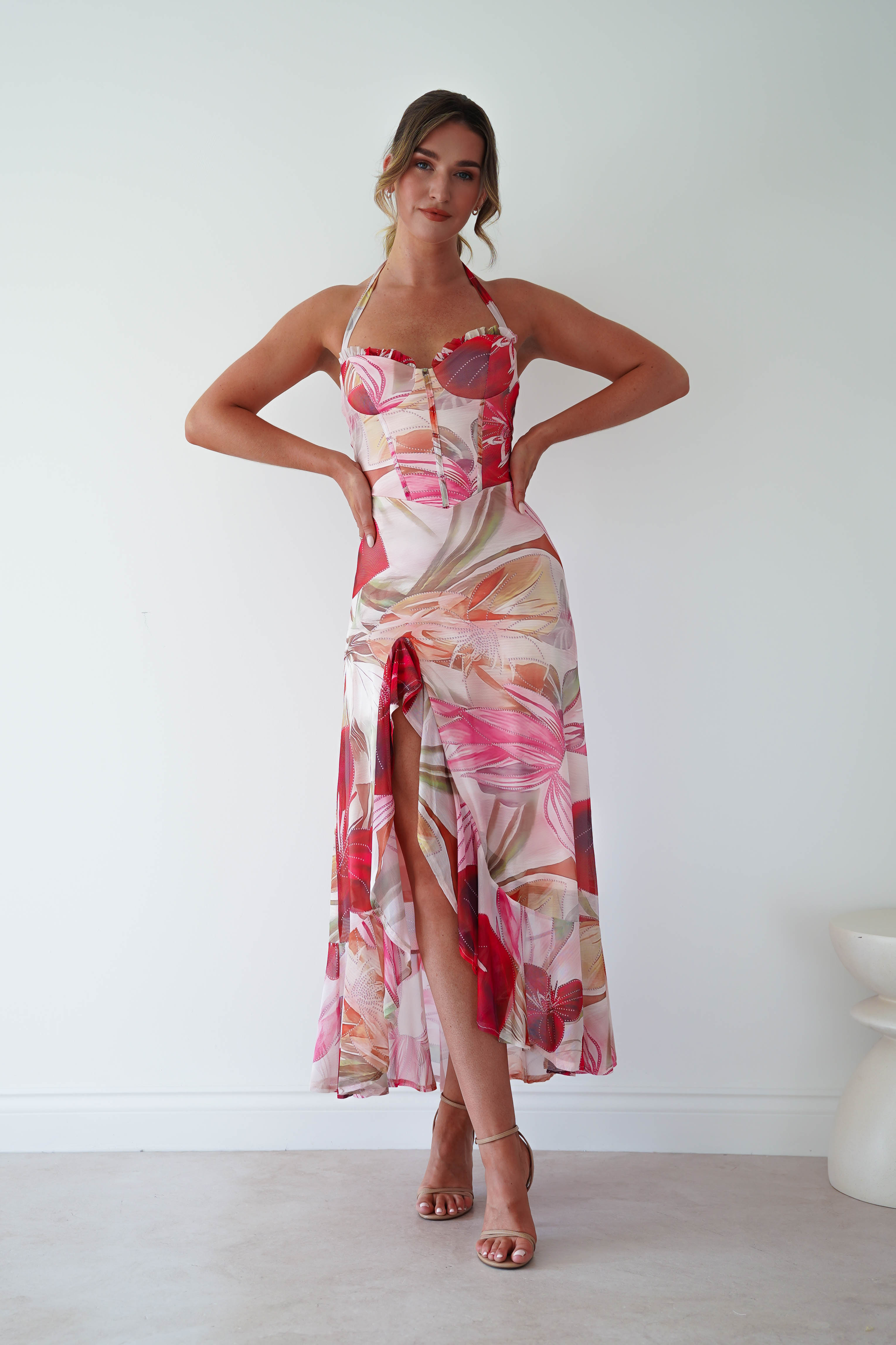 Oh Hello Clothing Women > Clothing > Dresses 1 *DONE- 64586D14 - RED FLORAL MESH - KAARLO