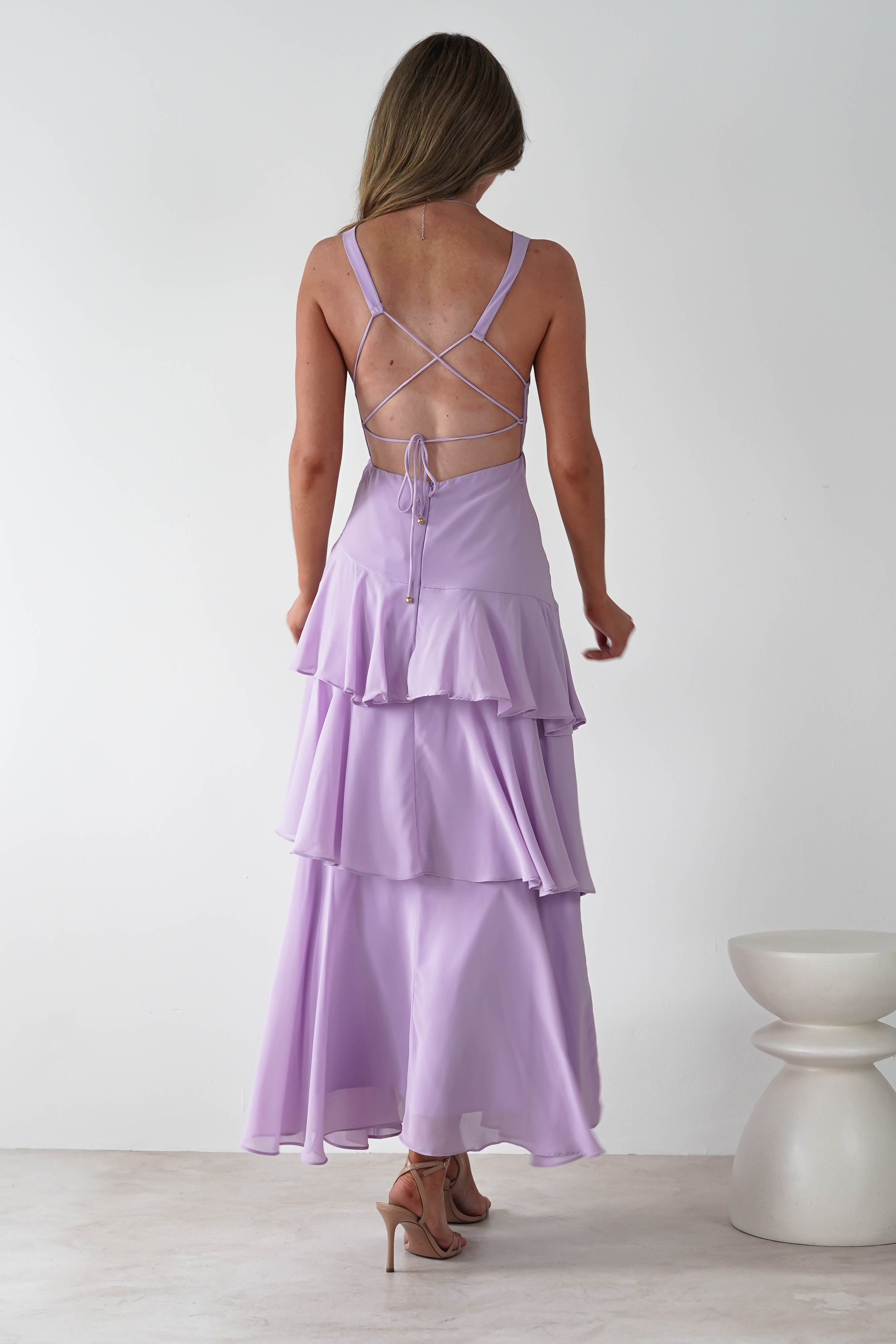 Andalusia Ruffle Maxi Dress Lilac | Wedding Guest Dress | Maxi | Oh Hello Clothing