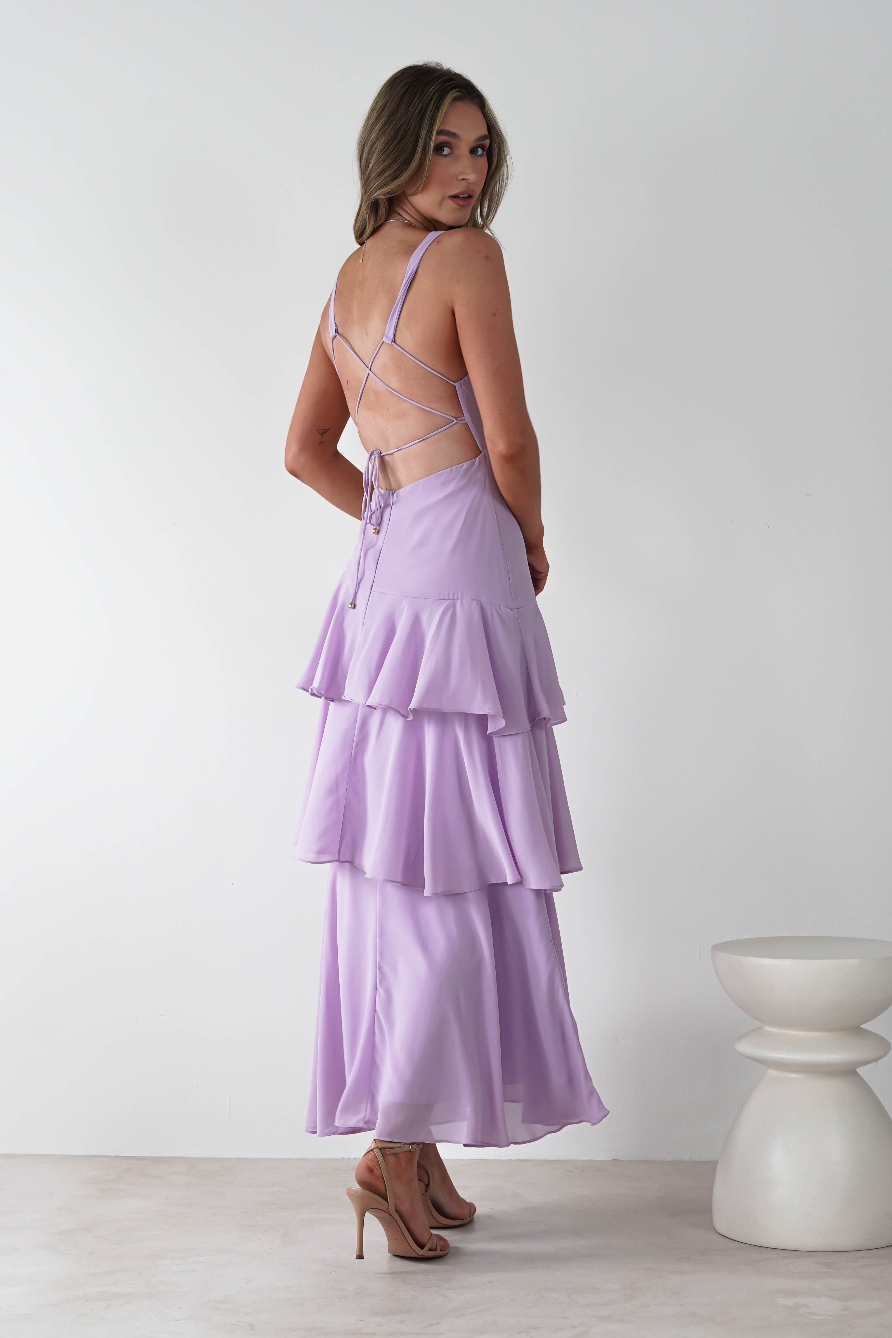 Andalusia Ruffle Maxi Dress Lilac | Wedding Guest Dress | Maxi | Oh Hello Clothing
