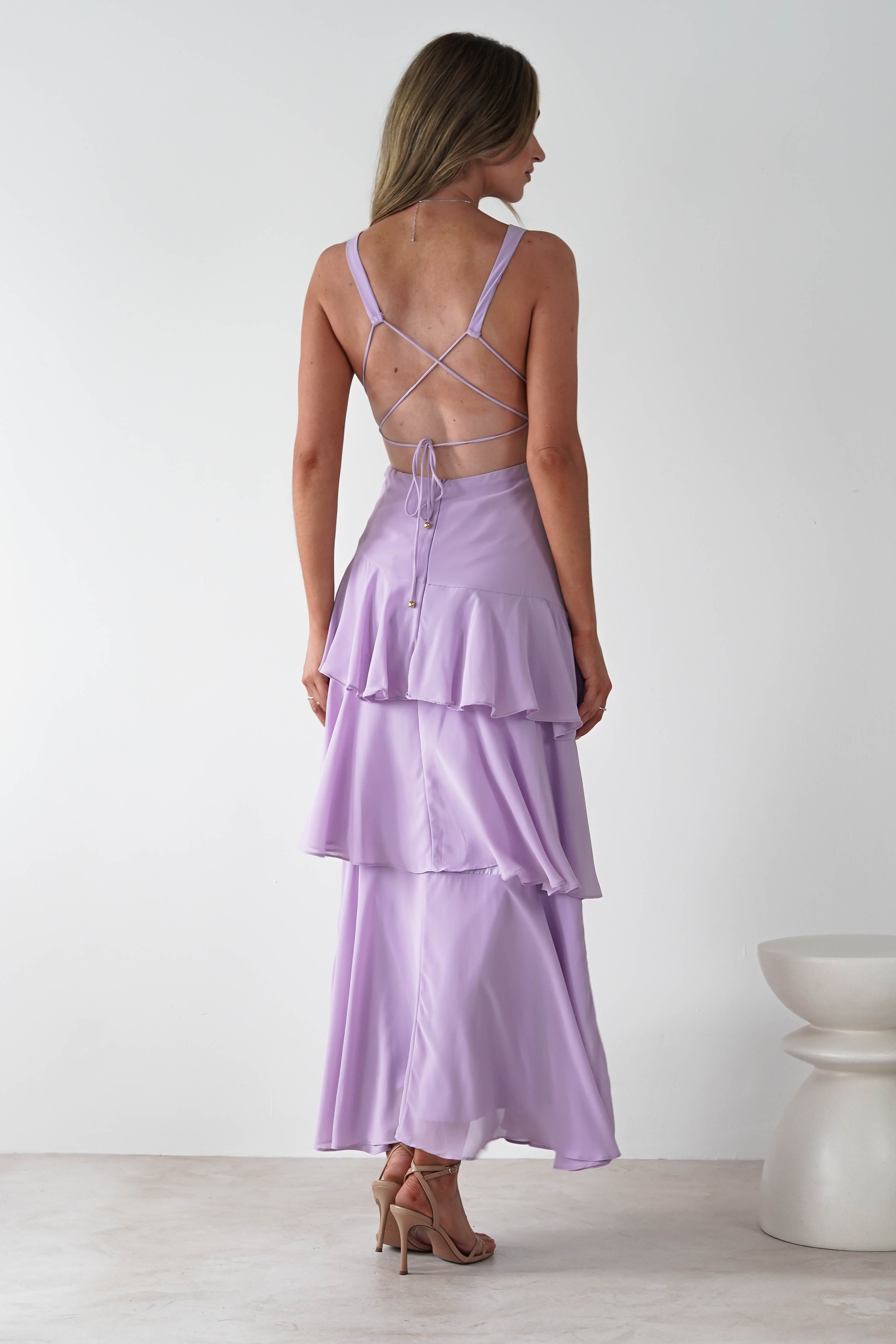 Andalusia Ruffle Maxi Dress Lilac | Wedding Guest Dress | Maxi | Oh Hello Clothing