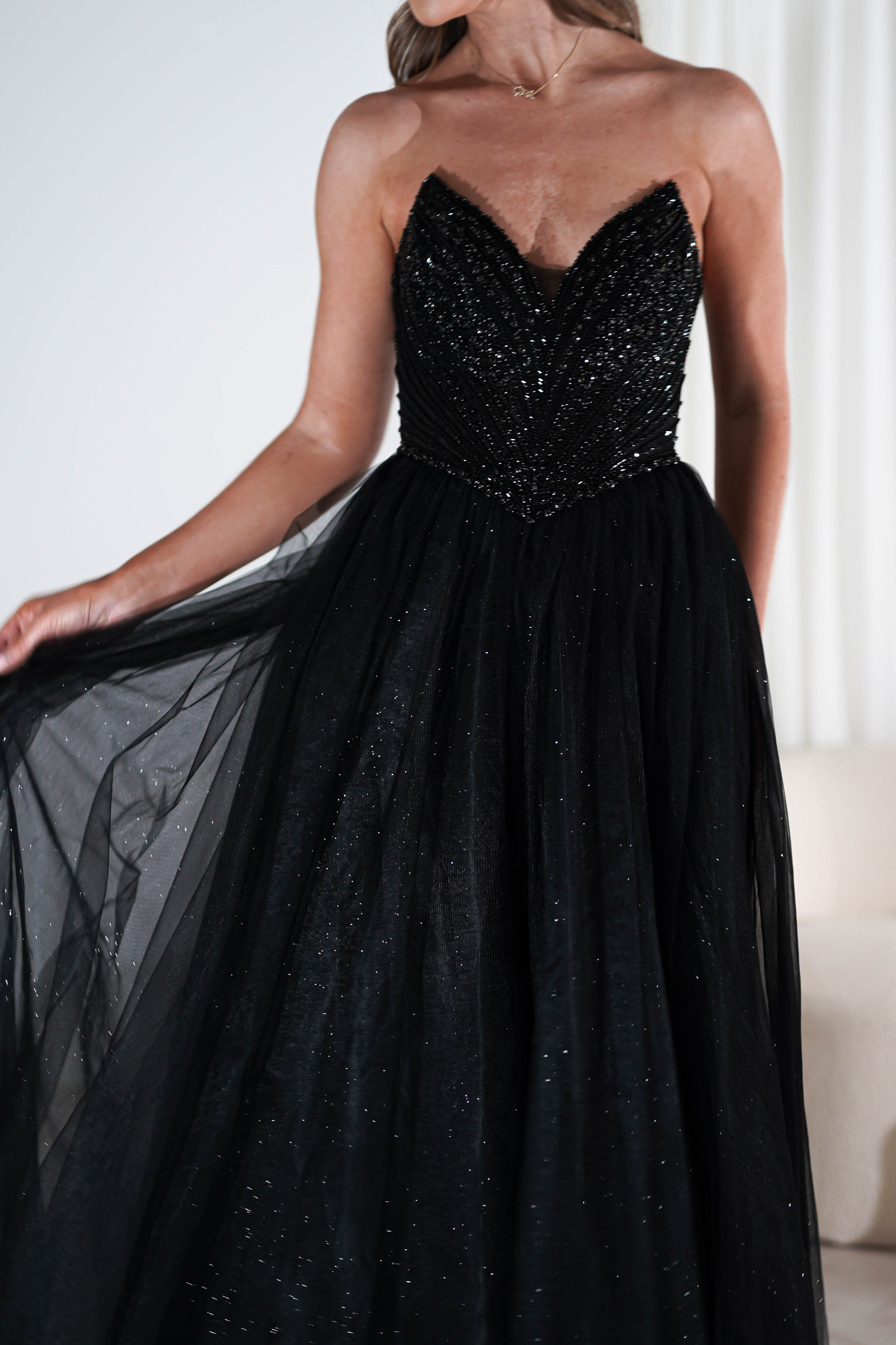 Priscilla Princess Glitter Gown | Black | Debs & Prom | Formal Gown | Oh Hello Clothing