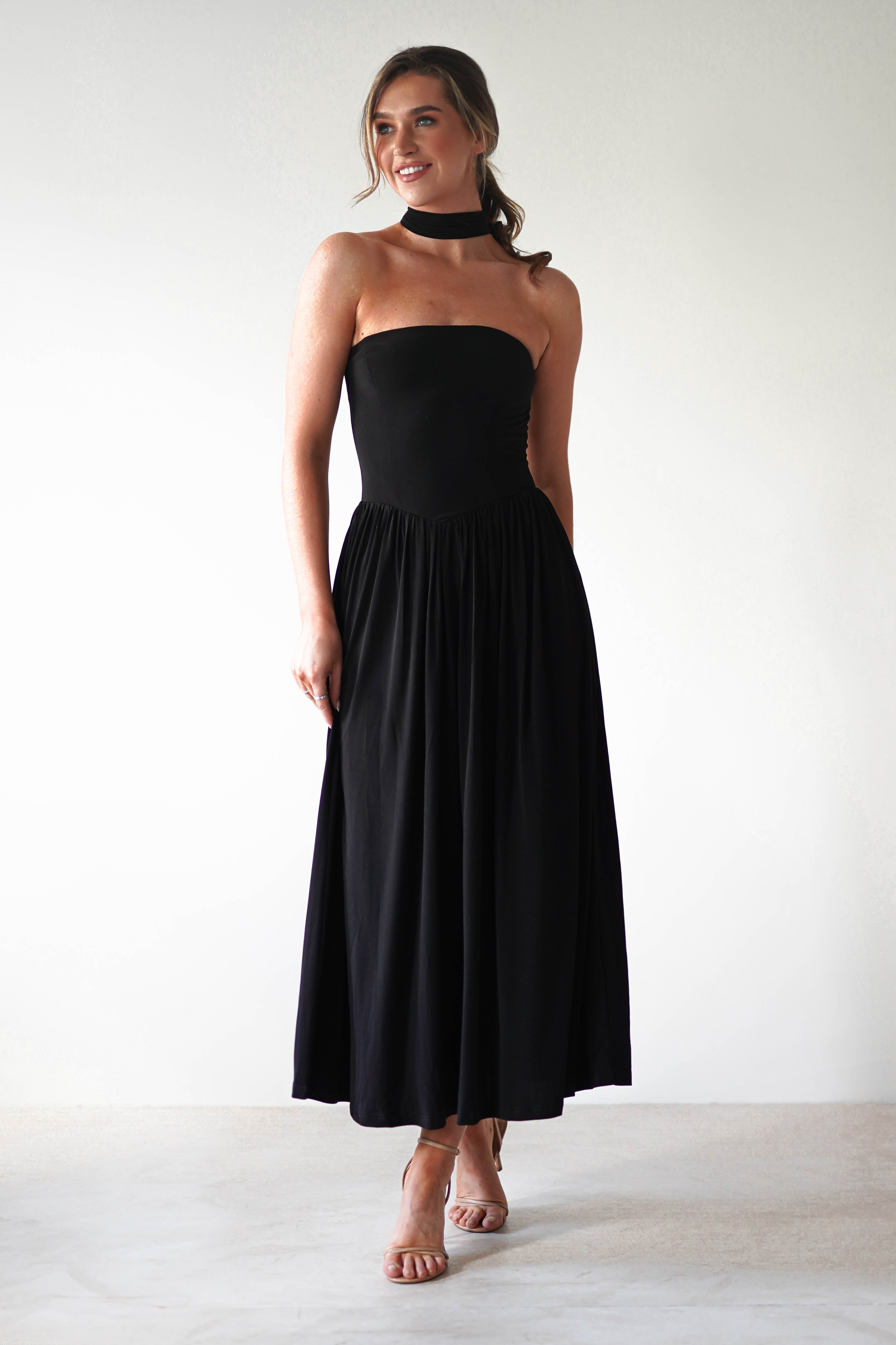 Portugal Midaxi Dress Black | Wedding Guest Dress | Oh Hello Clothing