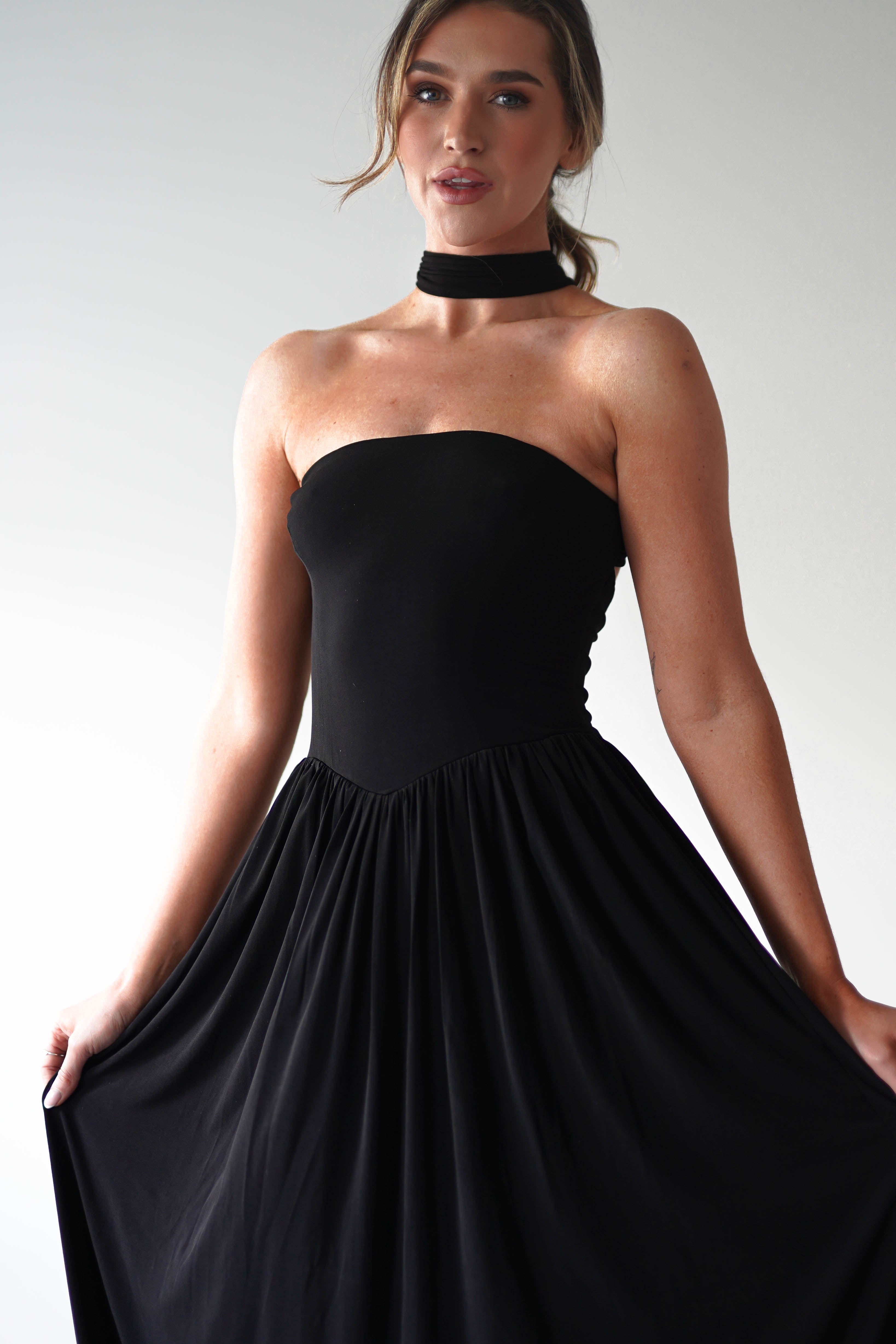 Portugal Midaxi Dress Black | Wedding Guest Dress | Oh Hello Clothing