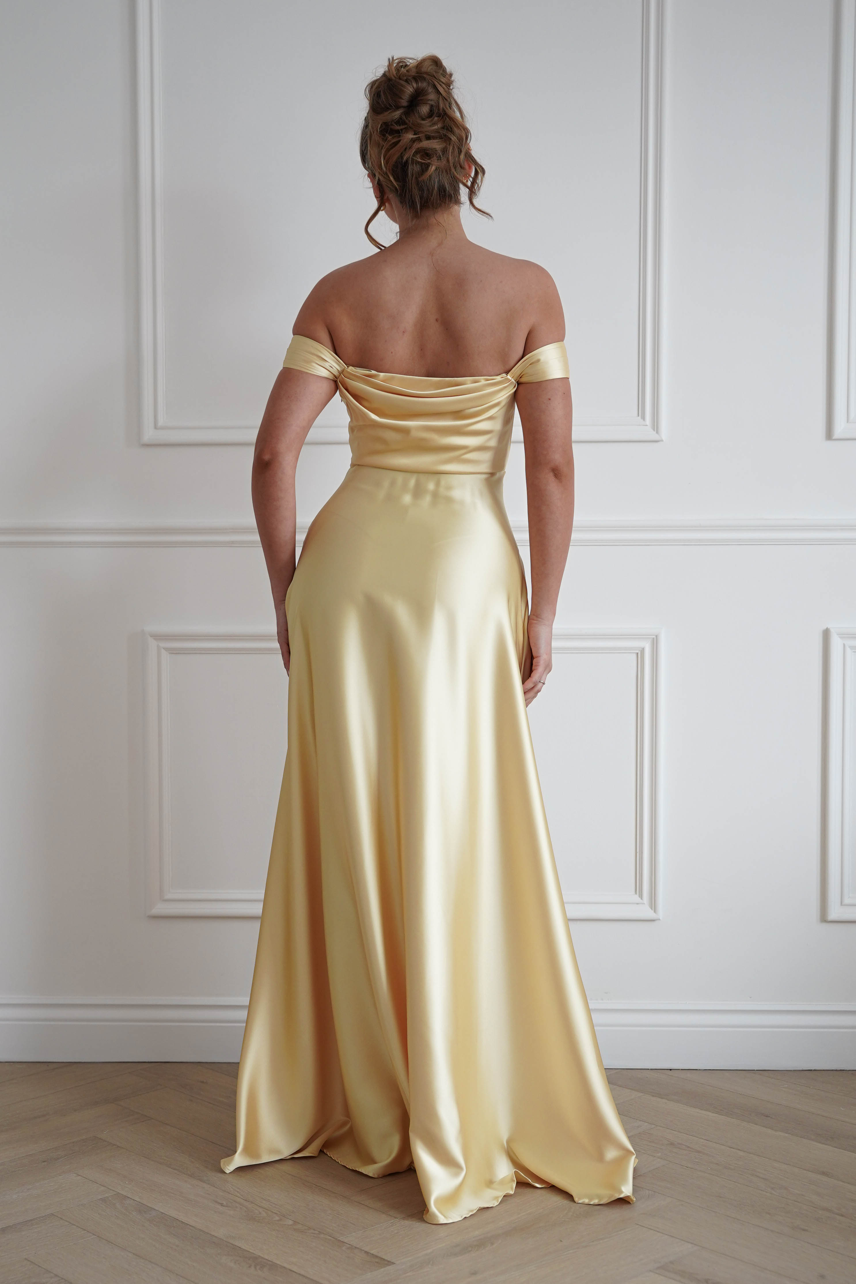 Oh Hello Clothing Women > Clothing > Dresses 1*Done-Butter Yellow Satin Maxi Dress