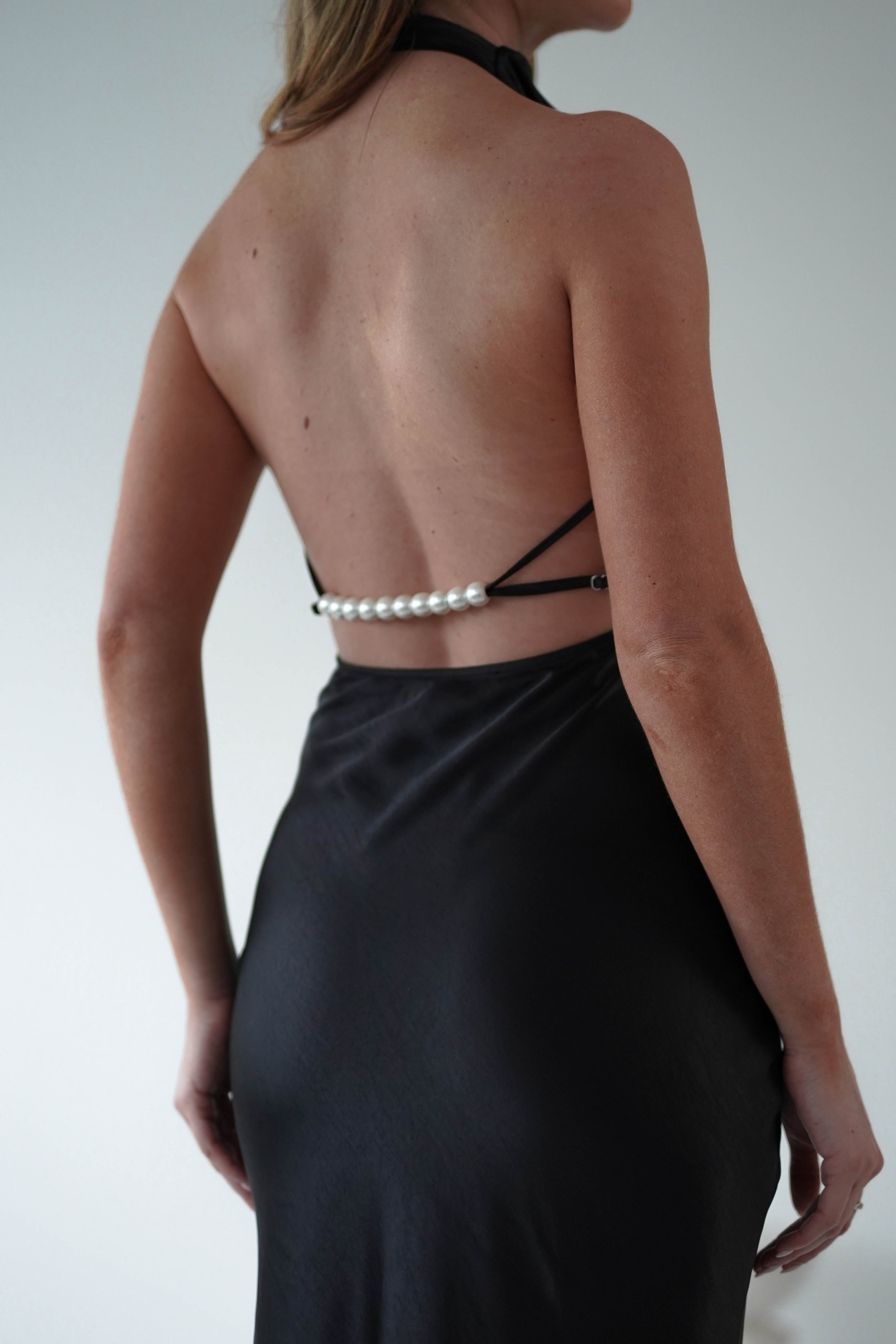 Capriana Pearl Back Maxi Dress Black | Wedding Guest Dress | Maxi | Oh Hello Clothing