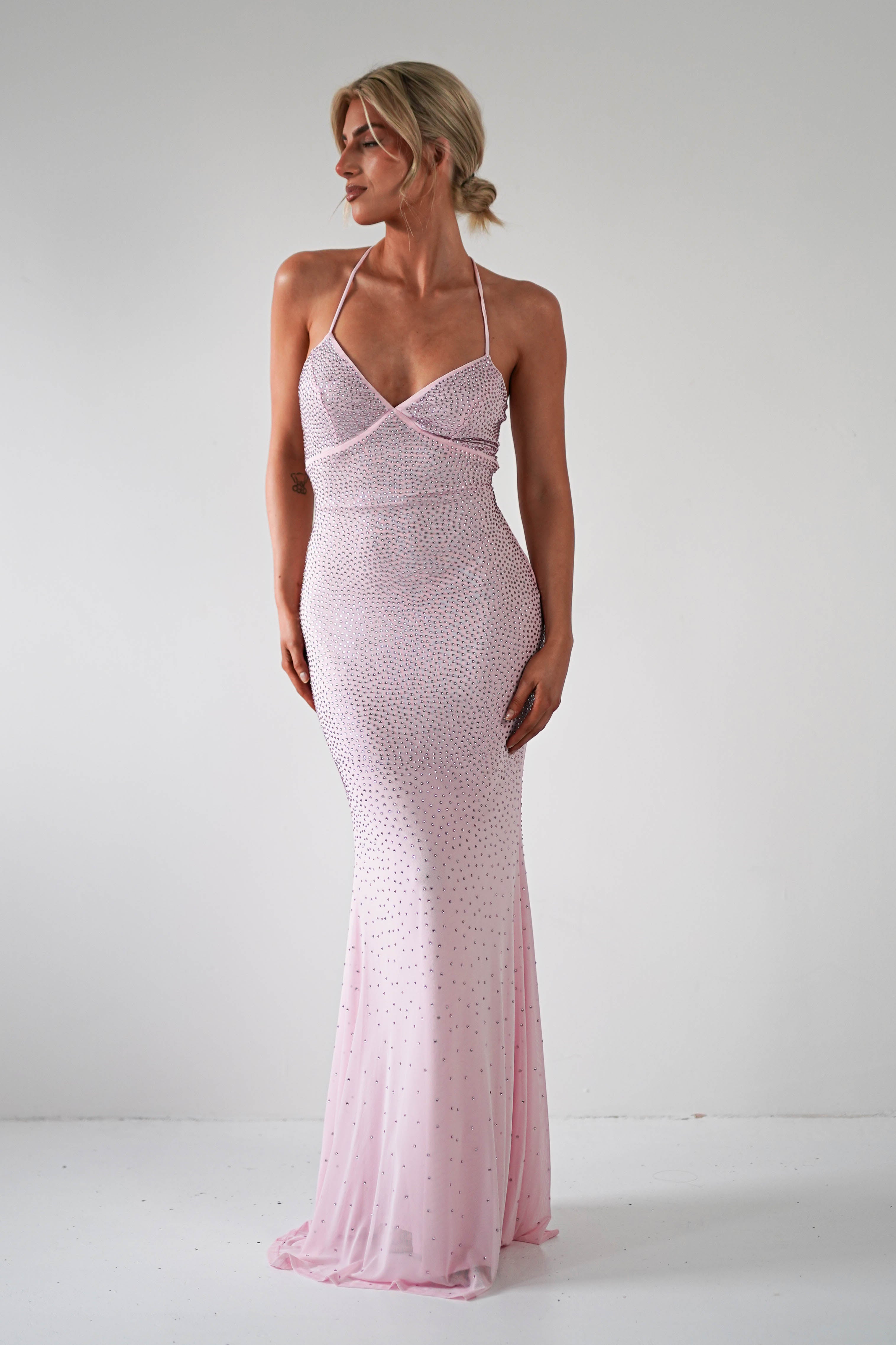 Cataleya Rhinestone Bodycon Gown | Pink | Debs & Prom | Formal Gown | Oh Hello Clothing
