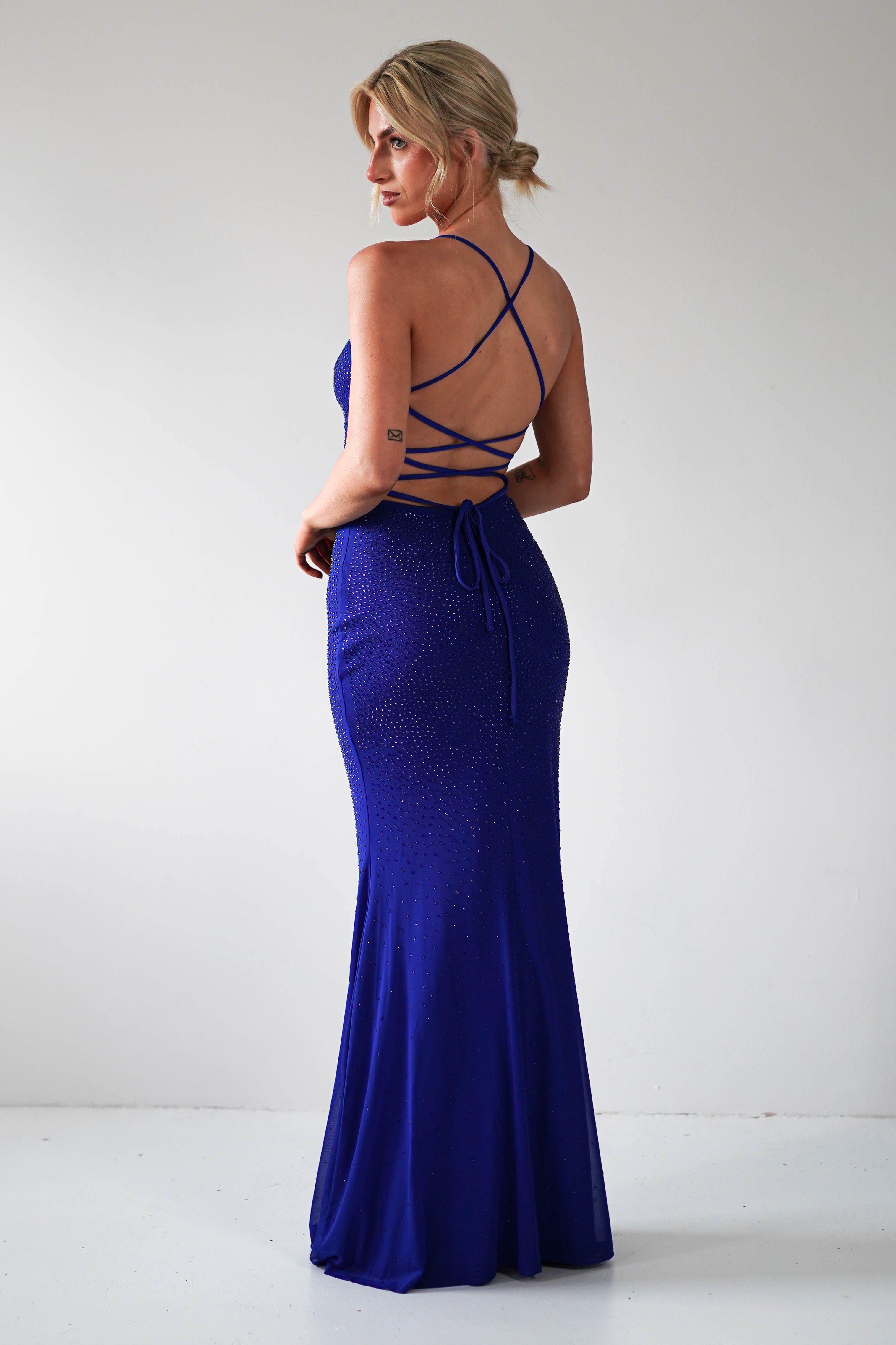 Cataleya Rhinestone Bodycon Gown | Royal Blue | Debs & Prom | Formal Gown | Oh Hello Clothing