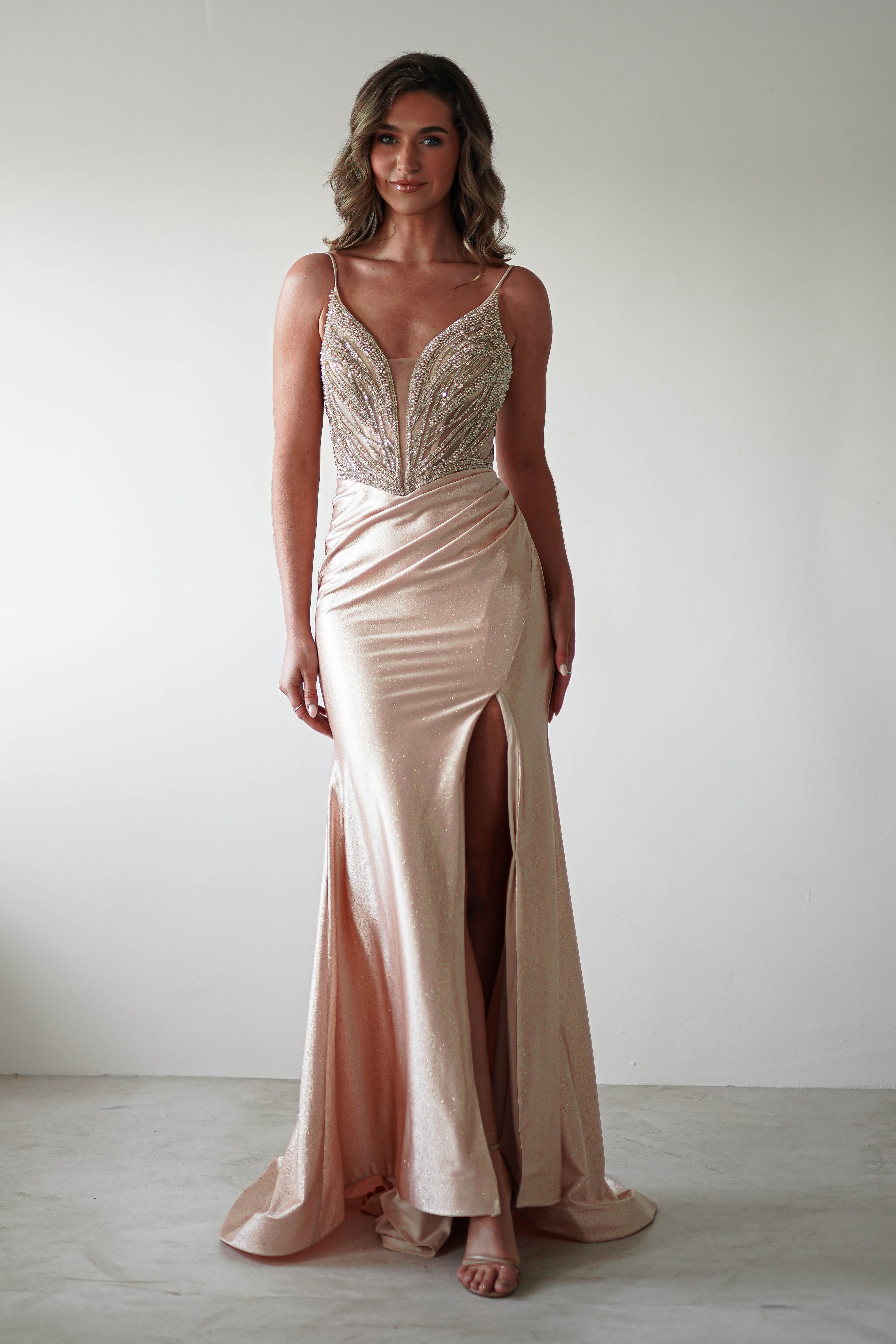 Tiah Glitter Embellished Gown | Gold | Debs & Prom | Formal Gown | Oh Hello Clothing