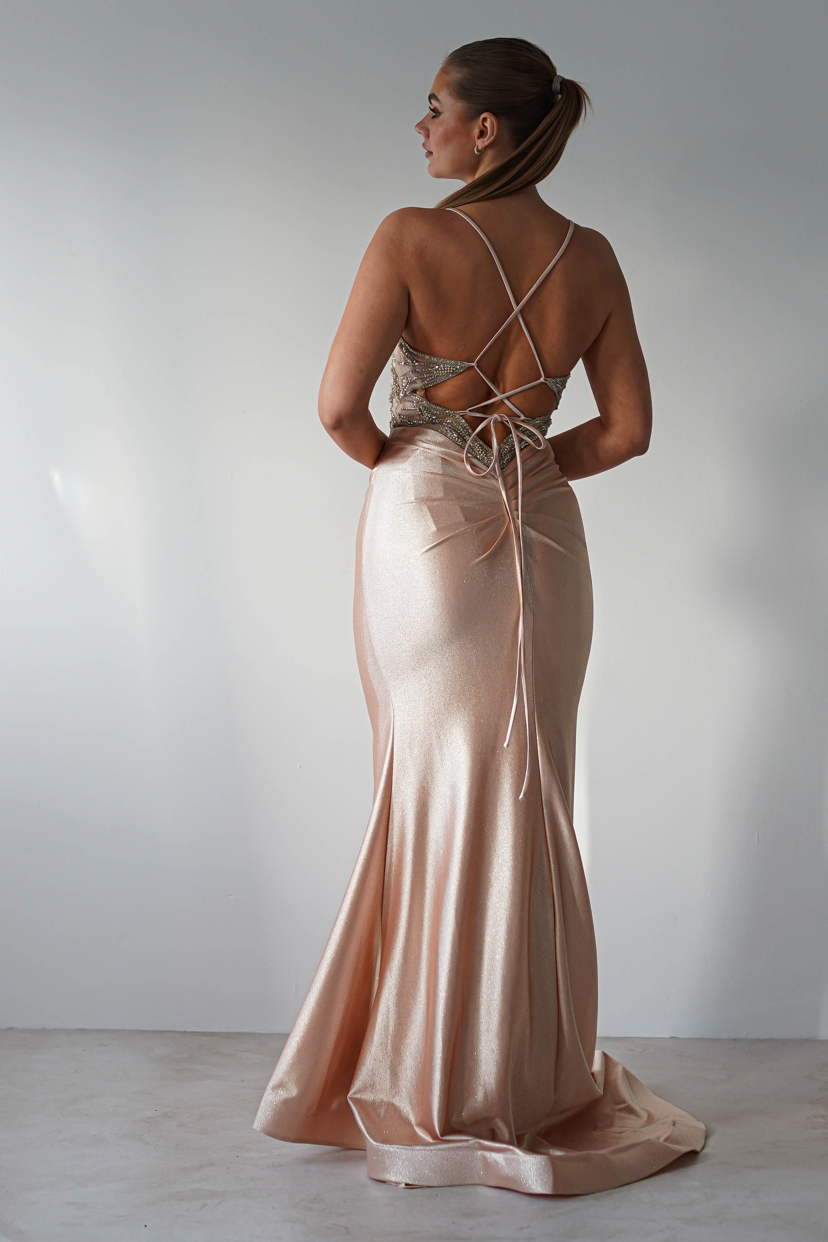 The Butterfly Embellished Bodycon Gown | Gold | Debs & Prom | Formal Gown | Oh Hello Clothing