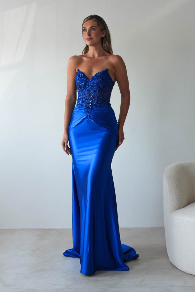 Raquel Bodycon Embellished Gown | Royal Blue | Debs & Prom | Formal Gown | Oh Hello Clothing