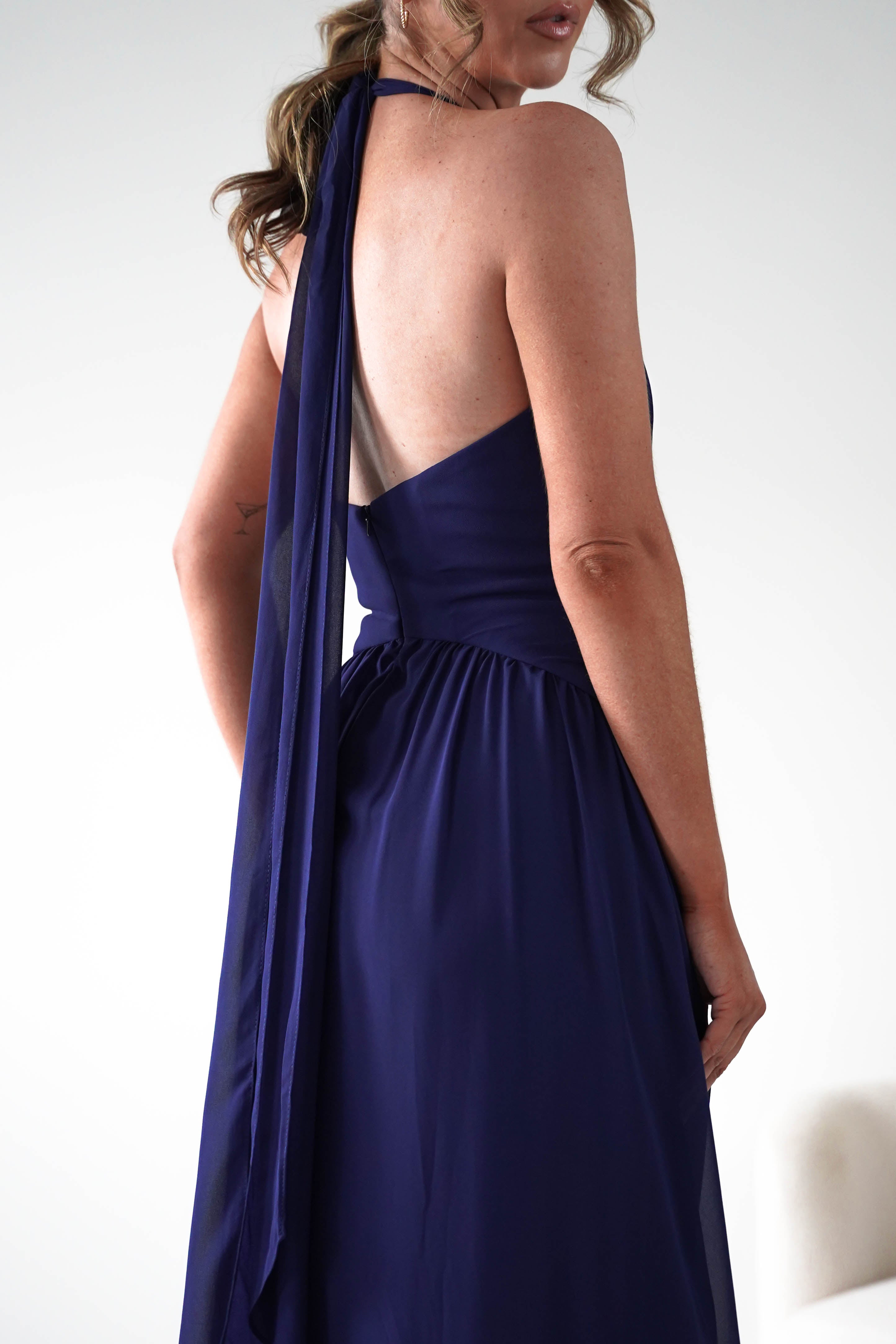 Oh Hello Clothing Dresses 1*DONE -CINDERALLA-T715 NAVY FLOWY DRESS