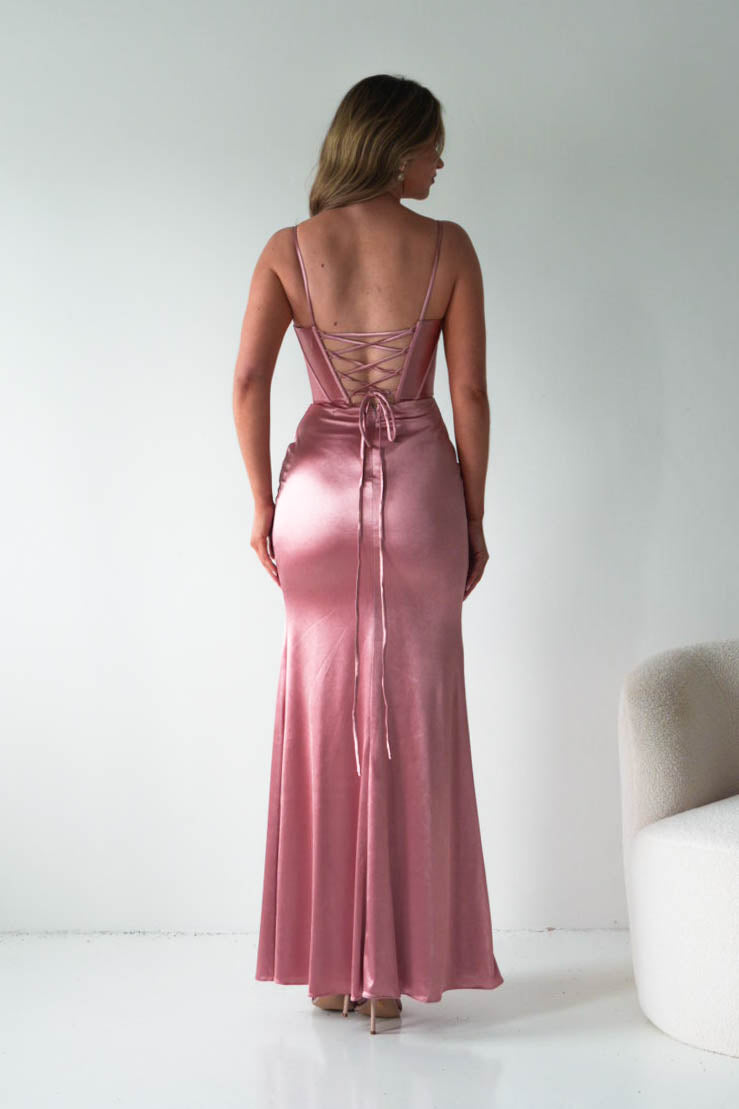 Oh Hello Clothing Women > Clothing > Dresses 1*DONE - Cinderalla-t815- Dusty rose satin gown