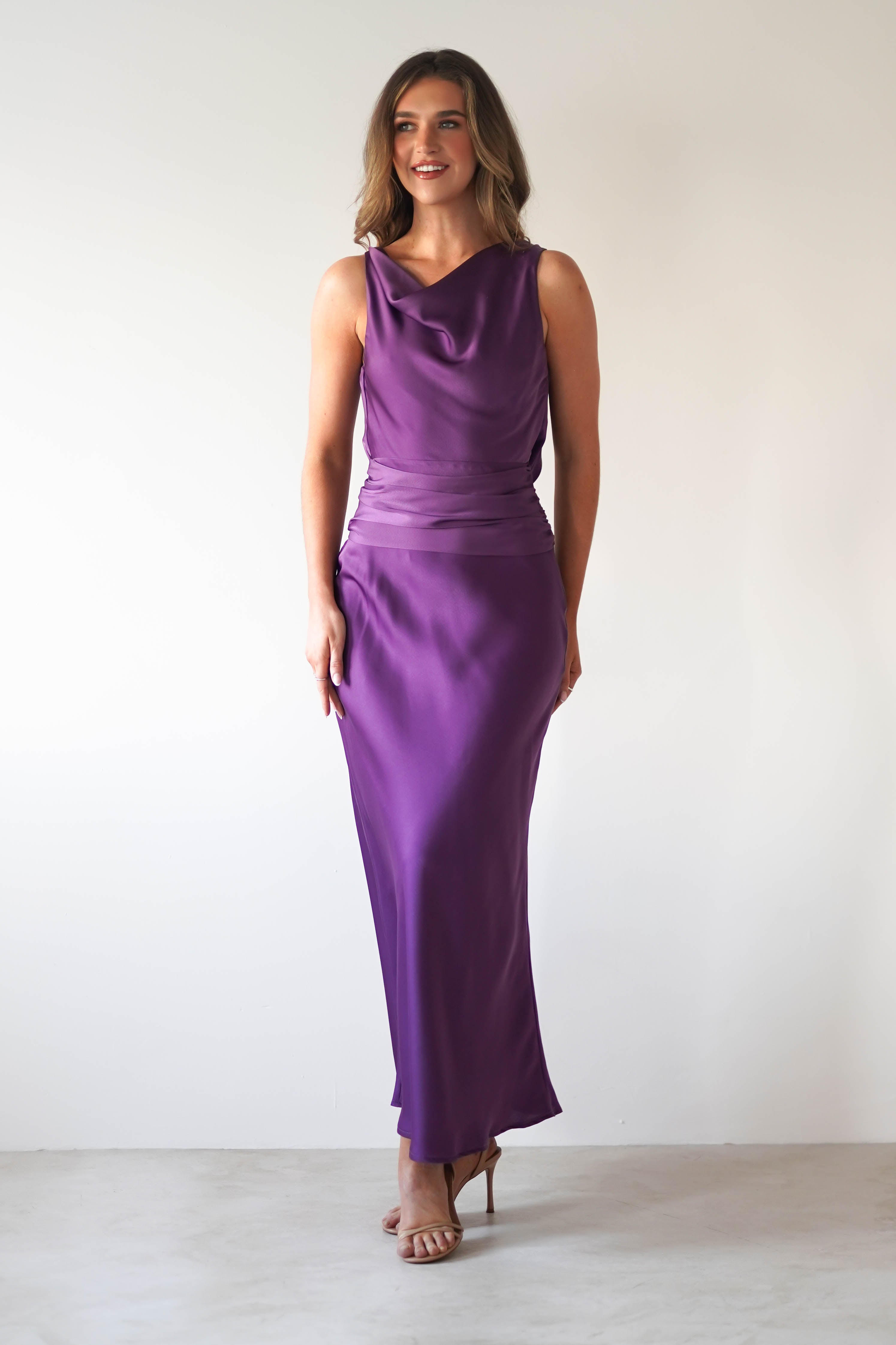 River Backless Maxi Dress Deep Purple | Wedding Guest Dress | Backless | Maxi | Oh Hello Clothing