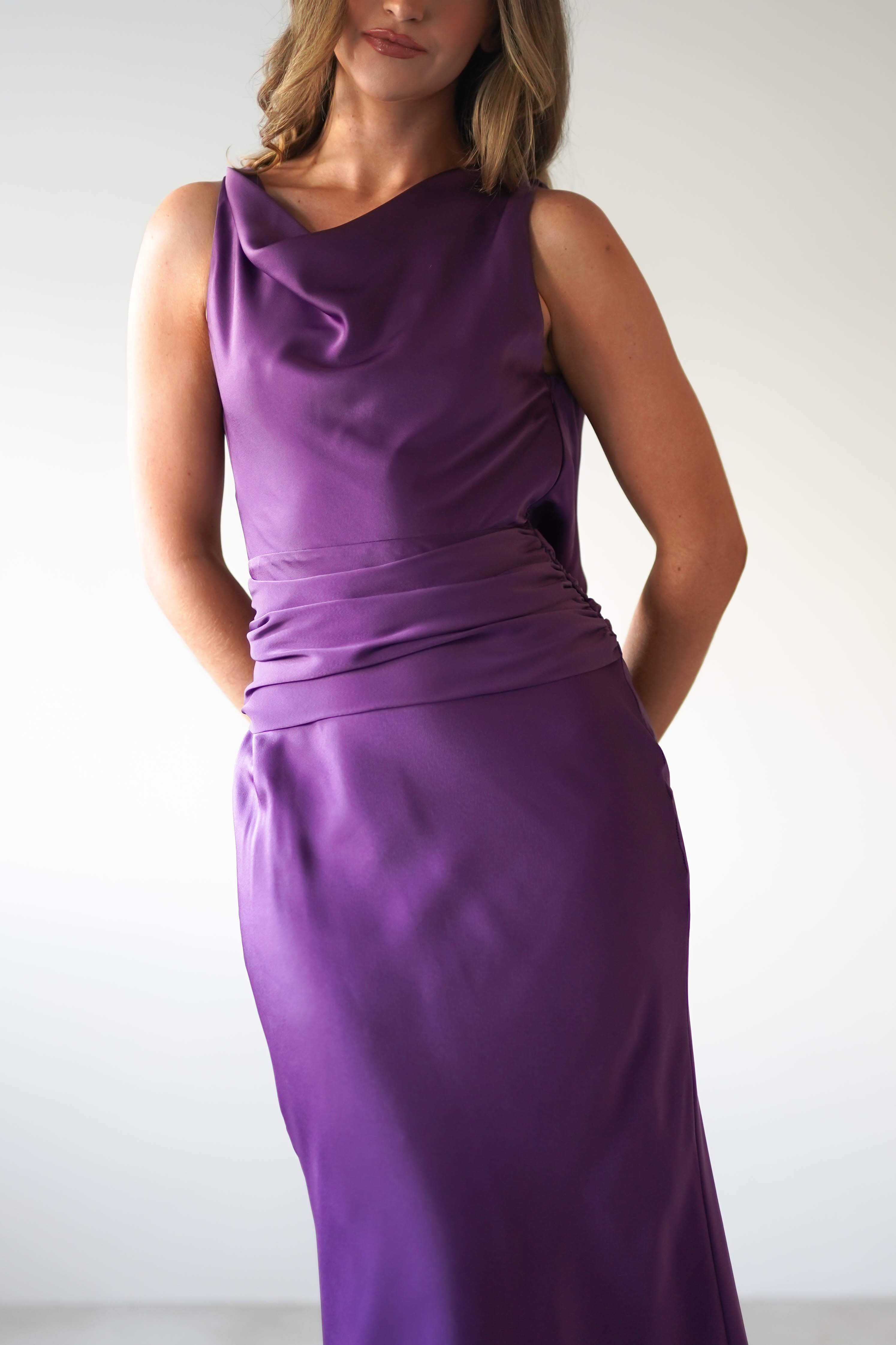 River Backless Maxi Dress Deep Purple | Wedding Guest Dress | Backless | Maxi | Oh Hello Clothing