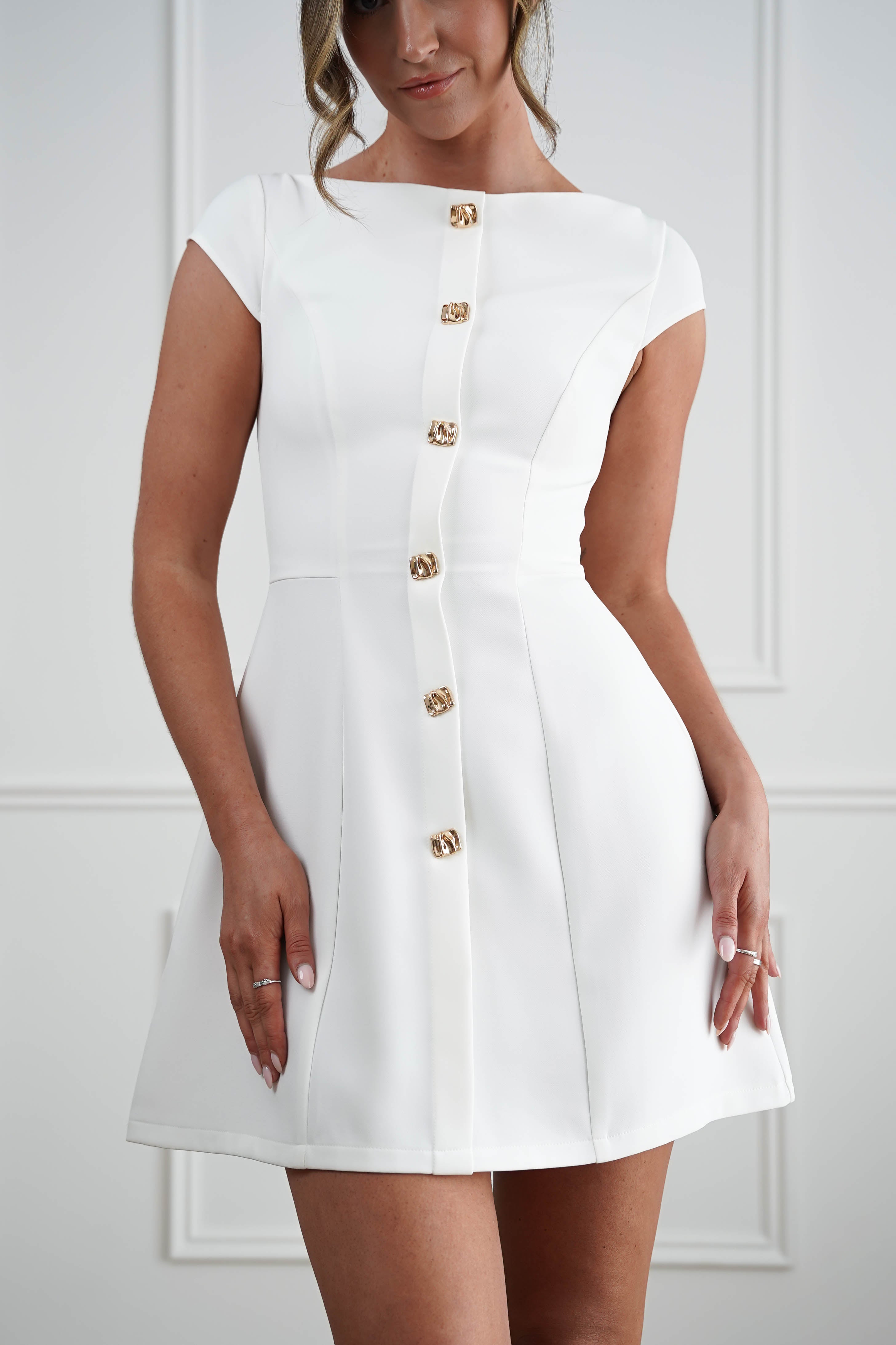 Oh Hello Clothing Women > Clothing > Dresses 1*DONE*Desiree Cap Sleeve Mini Dress | NEW COLOUR WHITE