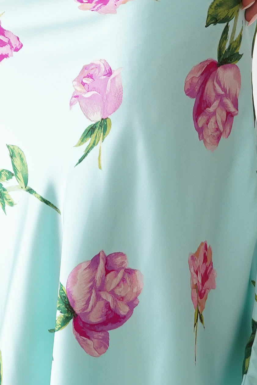 Oh Hello Clothing Women > Clothing > Dresses 1*DONE-DRESS FORUM-FD12159-ROSE MINT SATIN DRESS