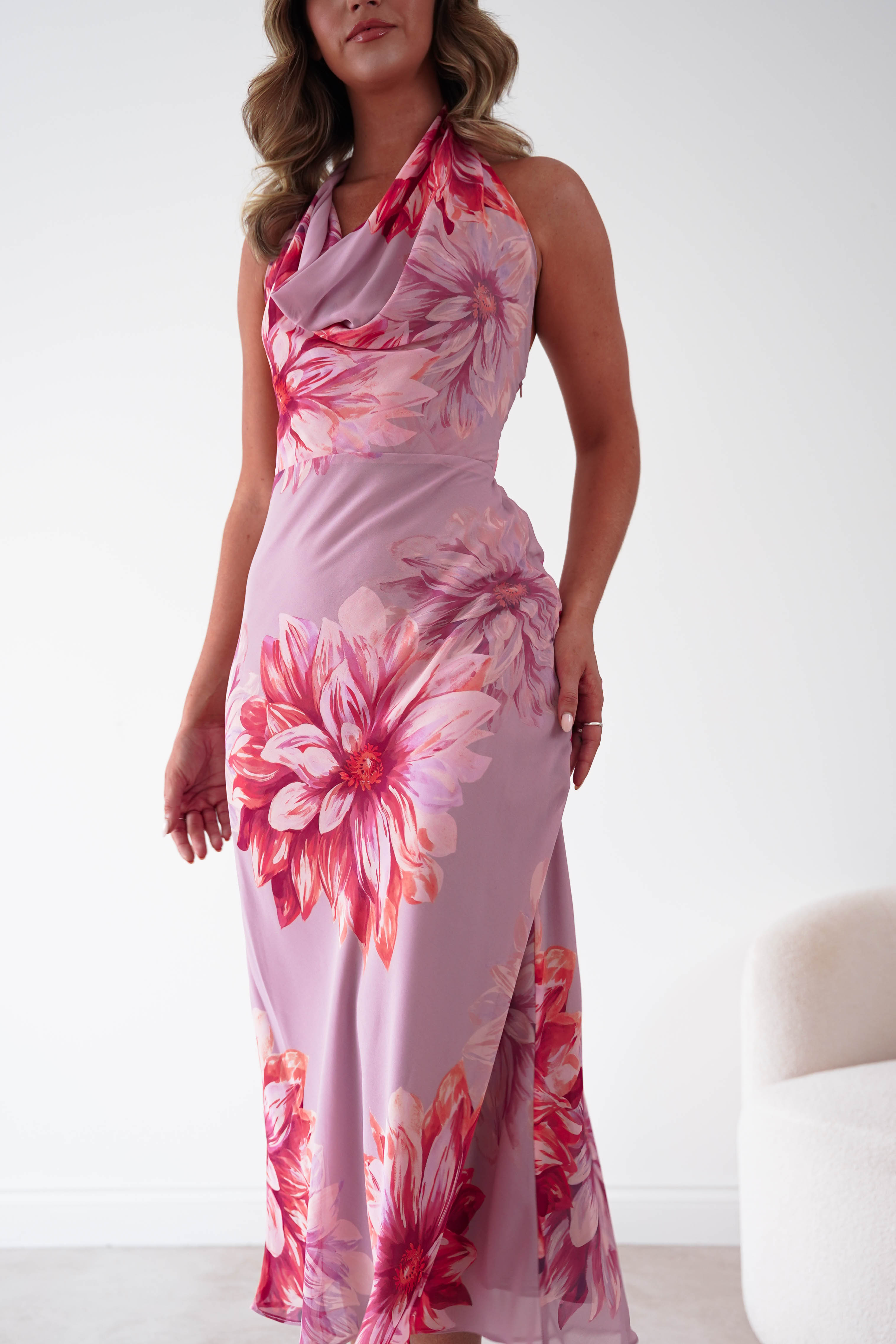 Oh Hello Clothing Women > Clothing > Dresses 1*DONE-DRESS FORUM-FD14259-DAHLIA GARDEN HALTER NECK DRESS