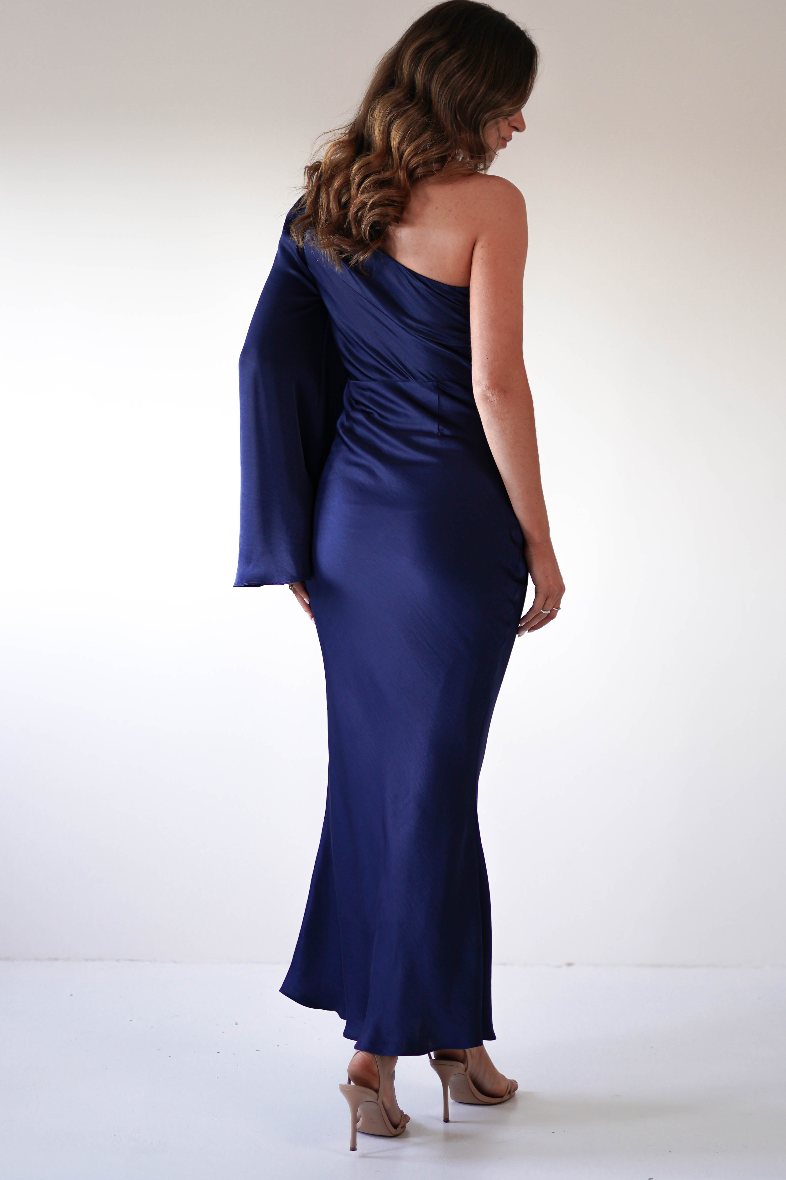 Sylvana Silky Maxi Dress Navy | Wedding Guest Dress | Maxi | Oh Hello Clothing