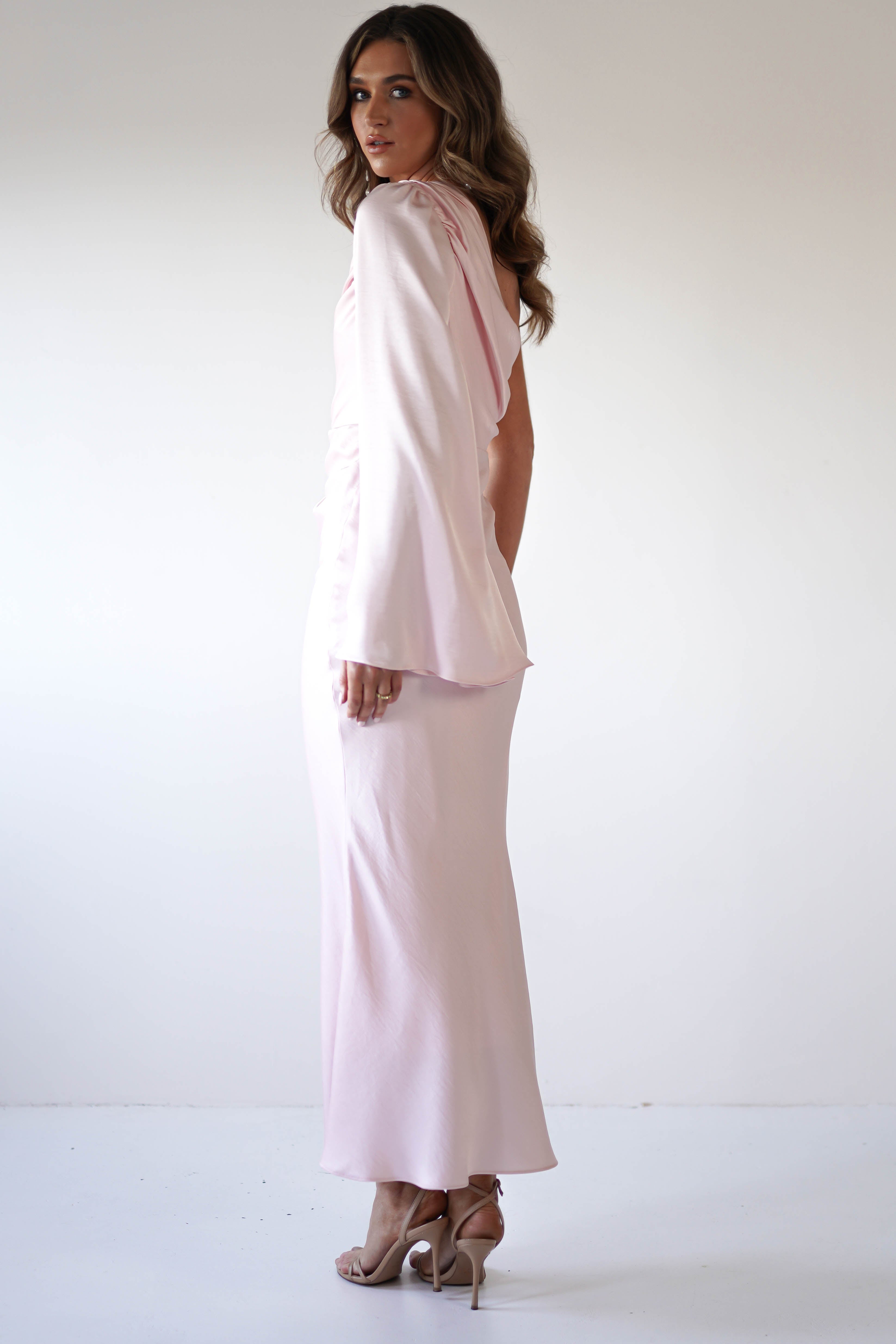 Sylvana Silky Maxi Dress Pink | Wedding Guest Dress | Maxi | Oh Hello Clothing