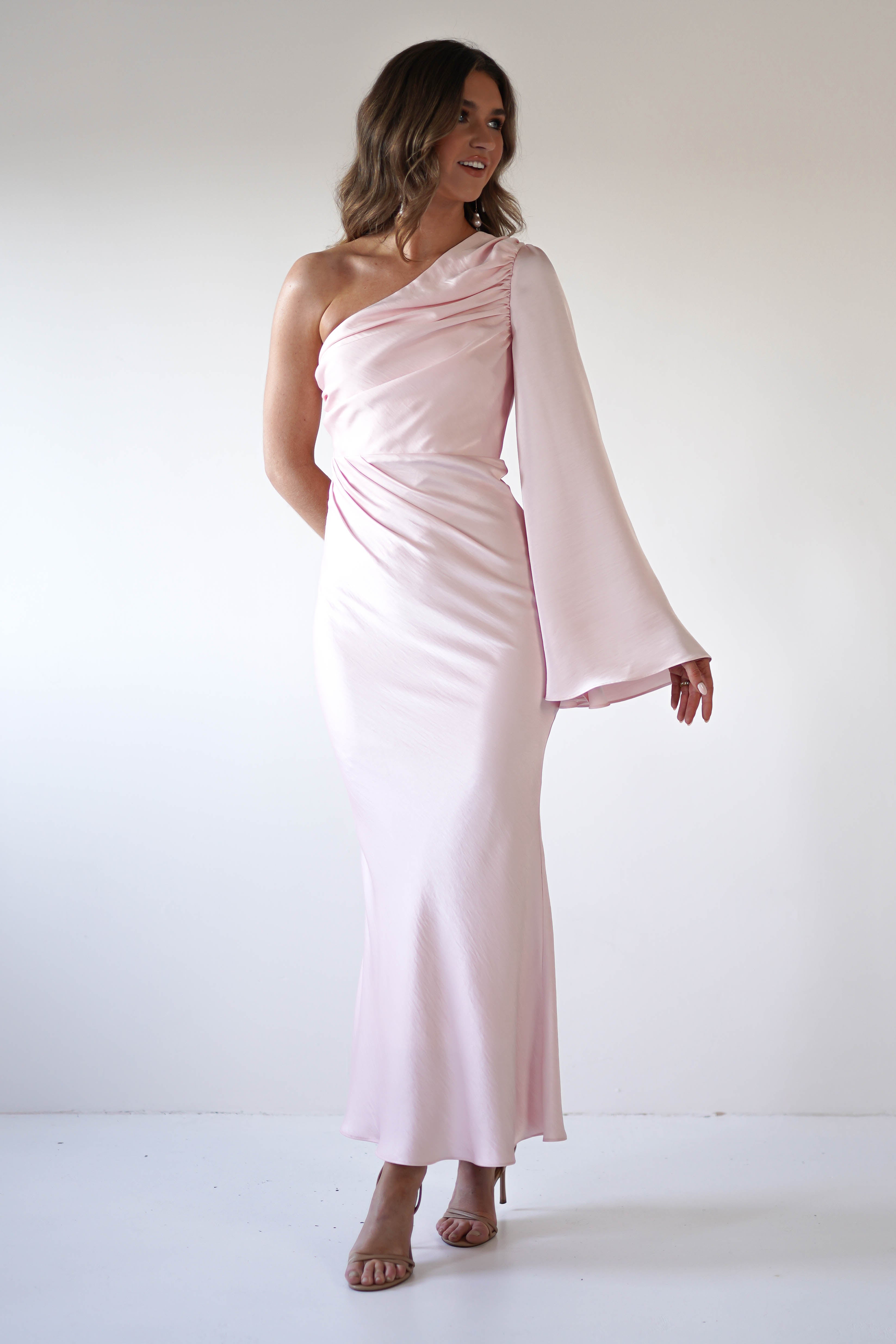 Sylvana Silky Maxi Dress Pink | Wedding Guest Dress | Maxi | Oh Hello Clothing