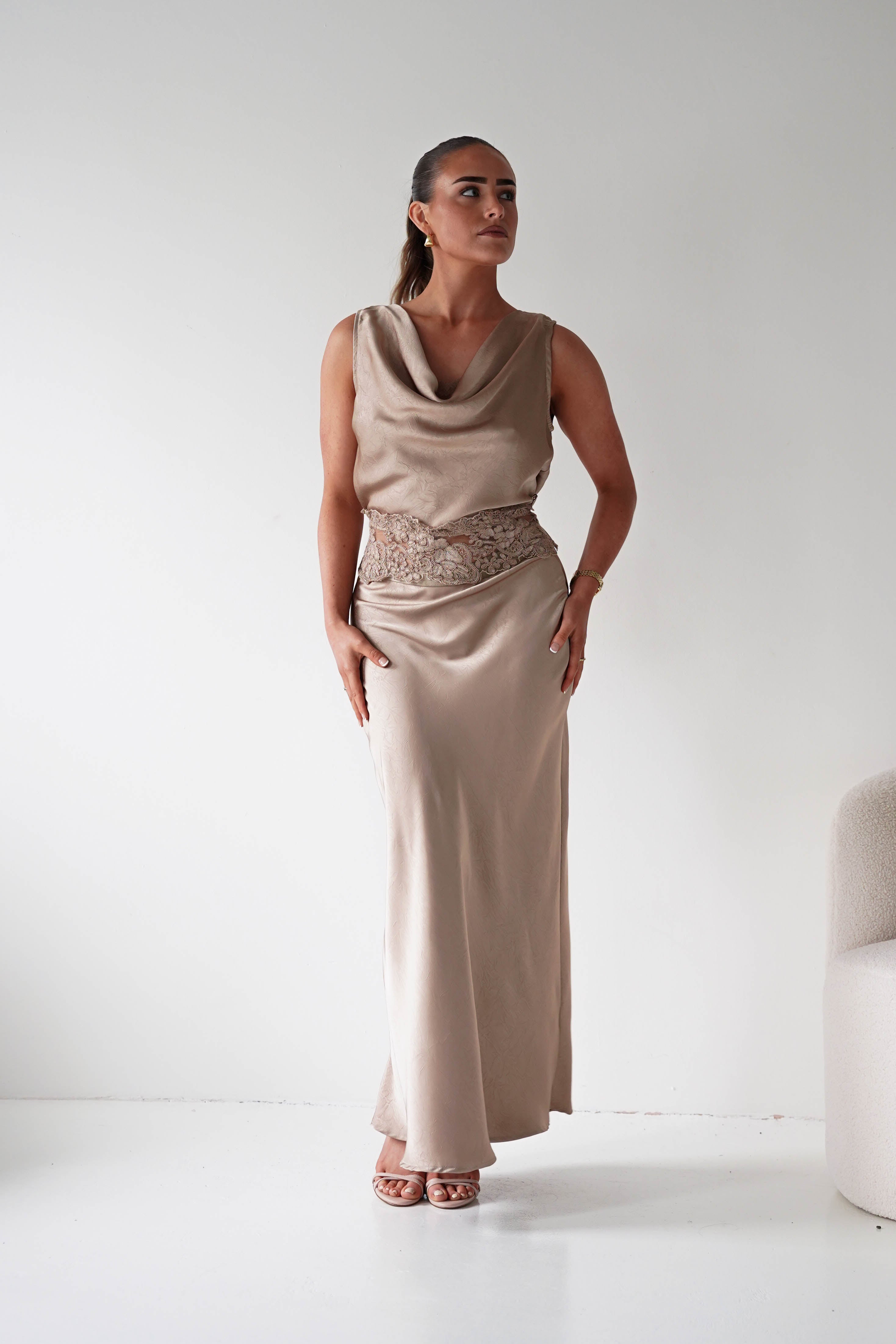 Oh Hello Clothing Women > Clothing > Dresses 1*DONE -ELSA- SKIRT & TOP - Beige- VMCP1326 (Copy) (Copy)