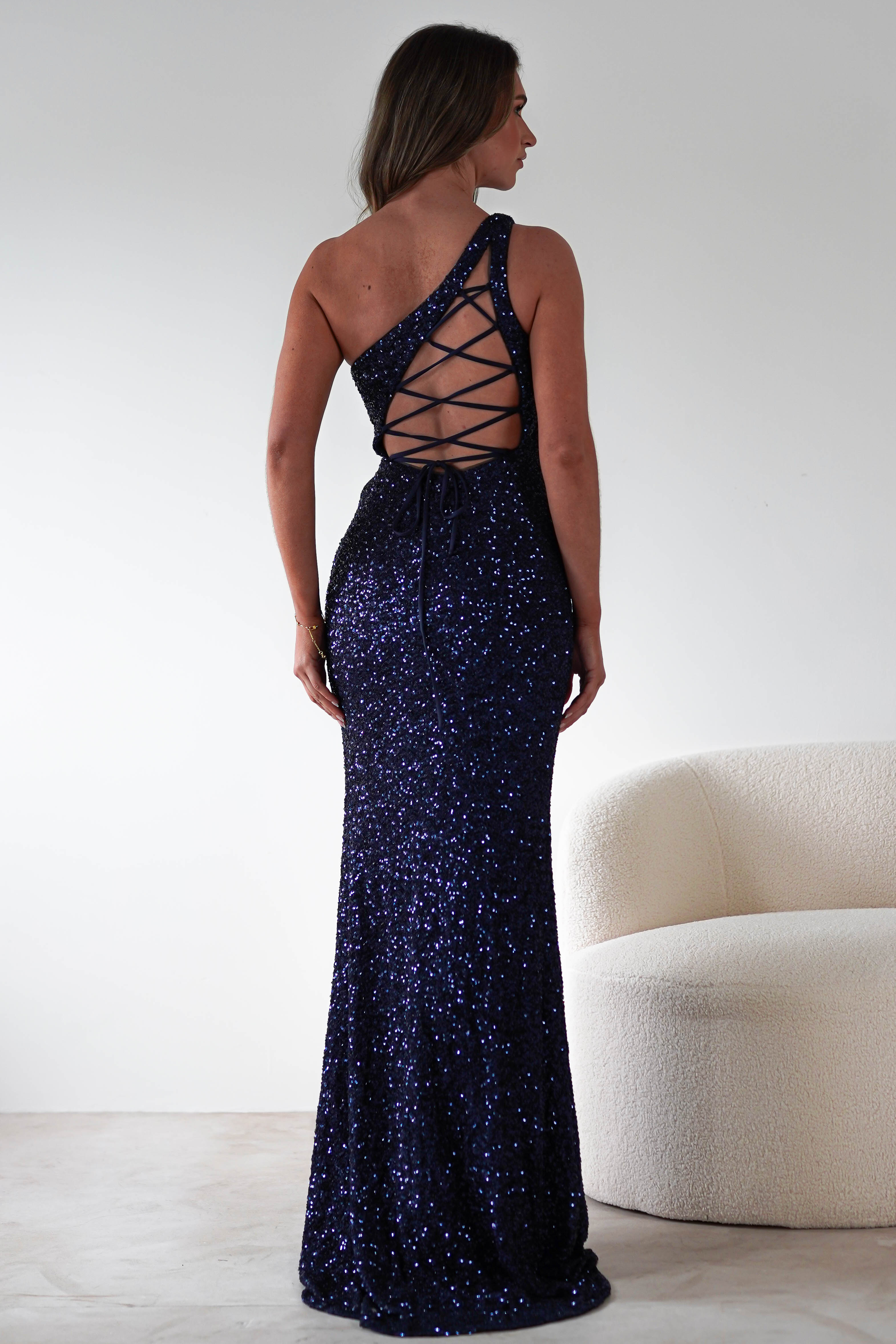 Charley Sequin Bodycon Gown | Navy | Debs & Prom | Formal Gown | Oh Hello Clothing