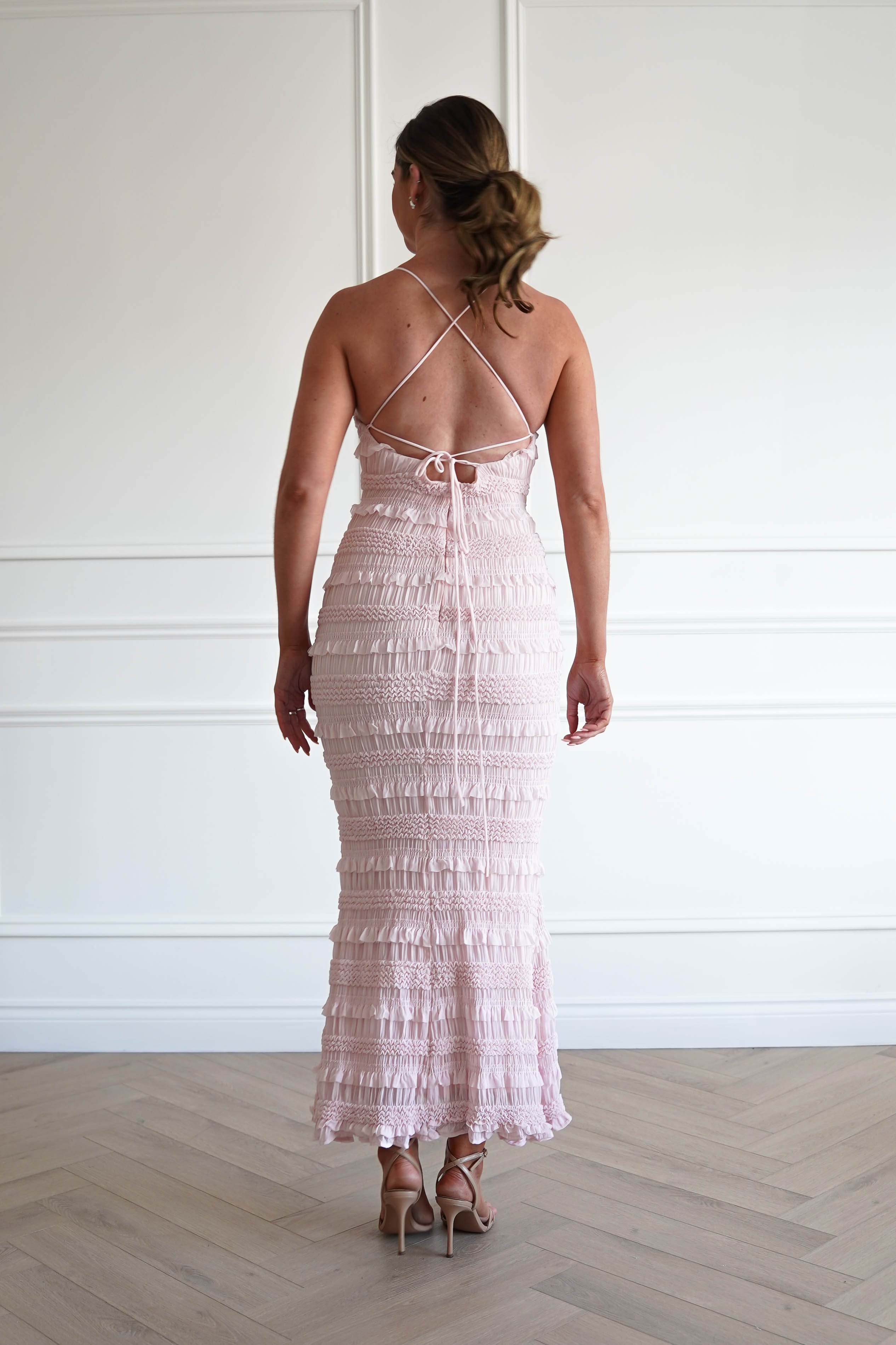 Oh Hello Clothing Women > Clothing > Dresses 1*DONE- FP- 578201- PINK Ruffle Bodycon Maxi Dress (Copy)