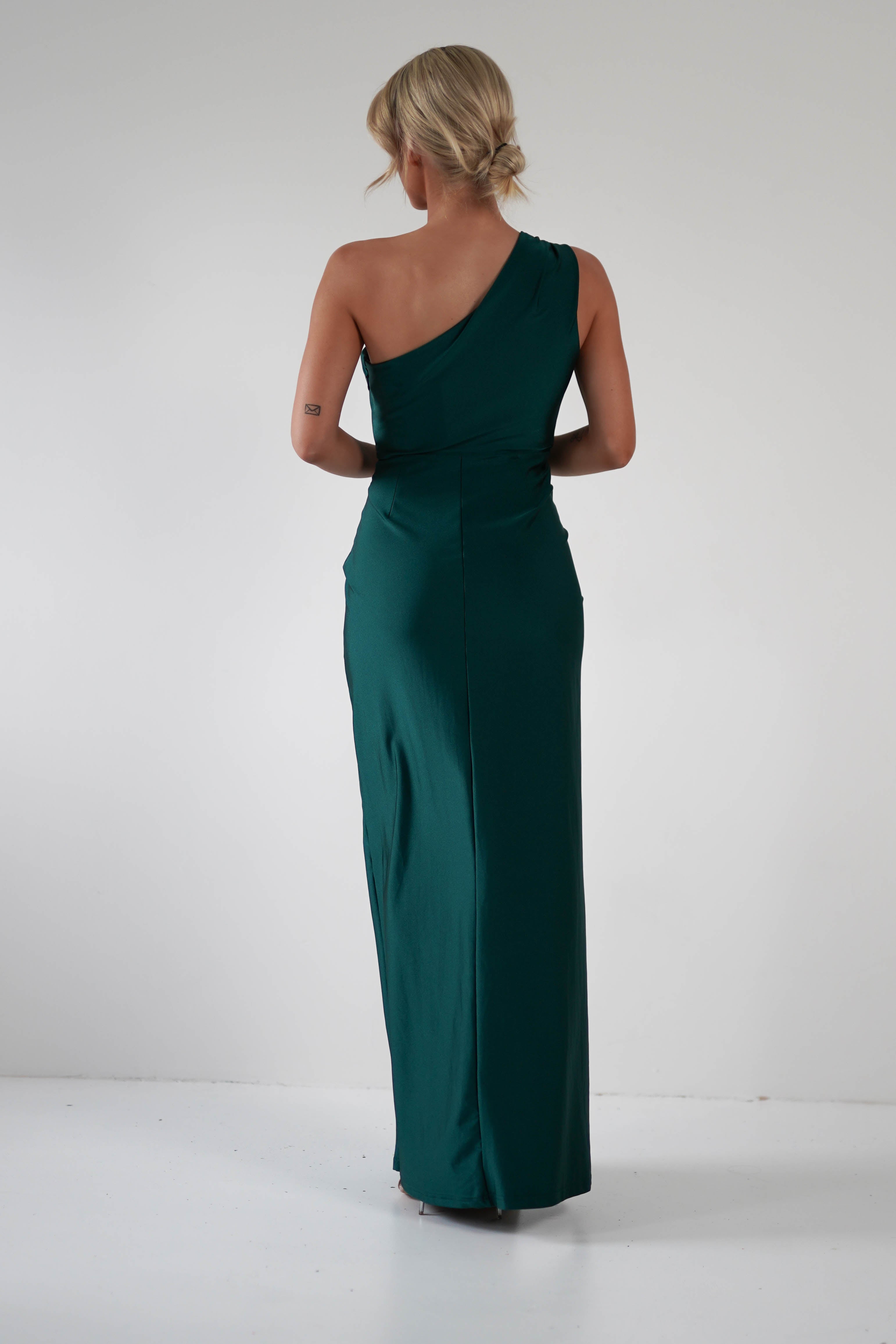 Giordana Jersey Bodycon Maxi Dress Forest Green | Wedding Guest Dress | Bodycon | Maxi | Oh Hello Clothing