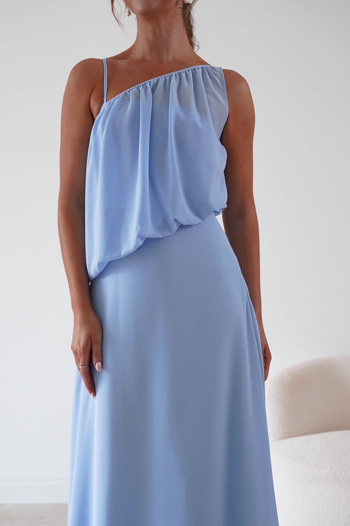 Oh Hello Clothing Women > Clothing > Dresses 1*DONE*-INDIKAH-HRTO147F-Blue Asymmetric Draped Maxi Dress