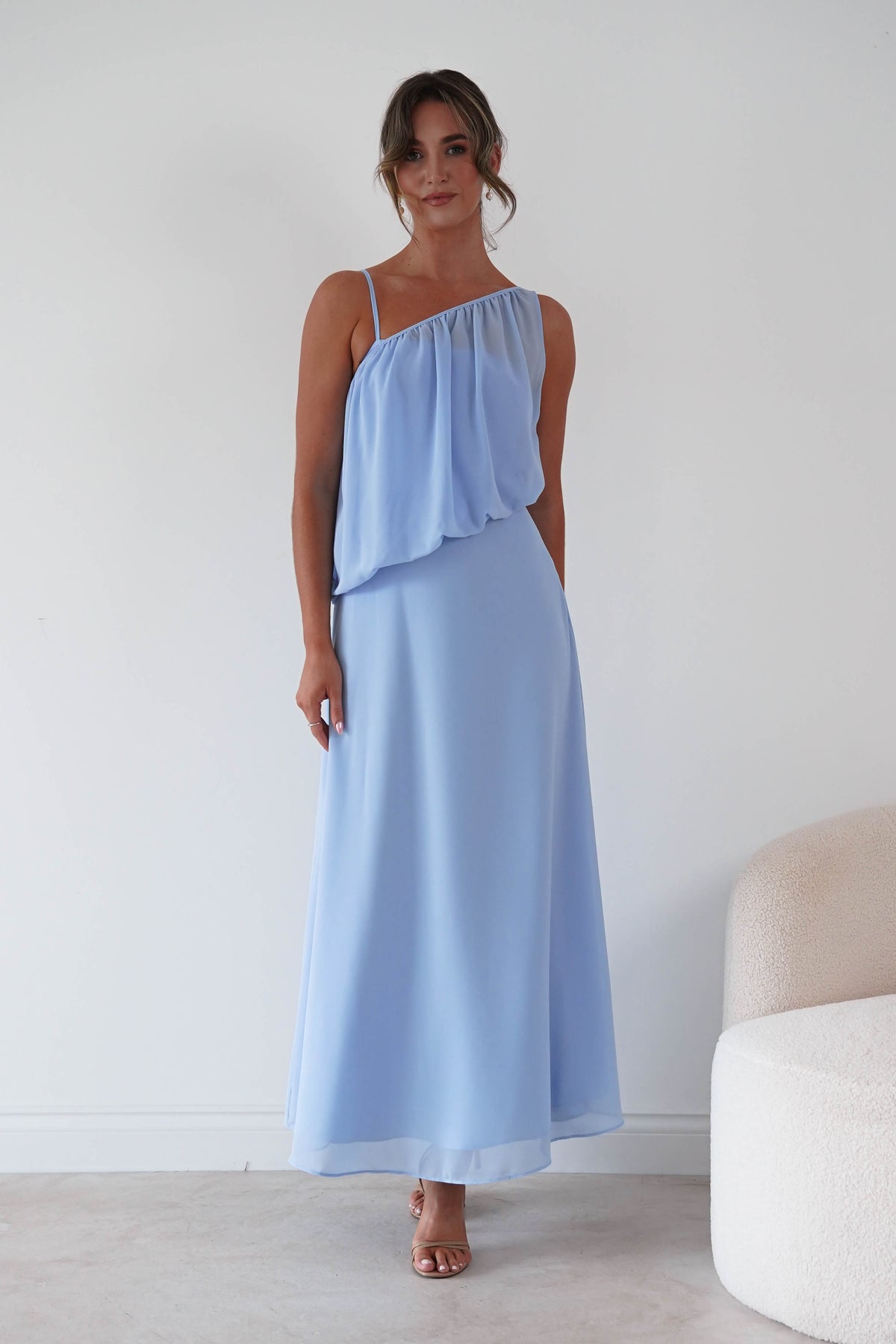 Oh Hello Clothing Women > Clothing > Dresses 1*DONE*-INDIKAH-HRTO147F-Blue Asymmetric Draped Maxi Dress