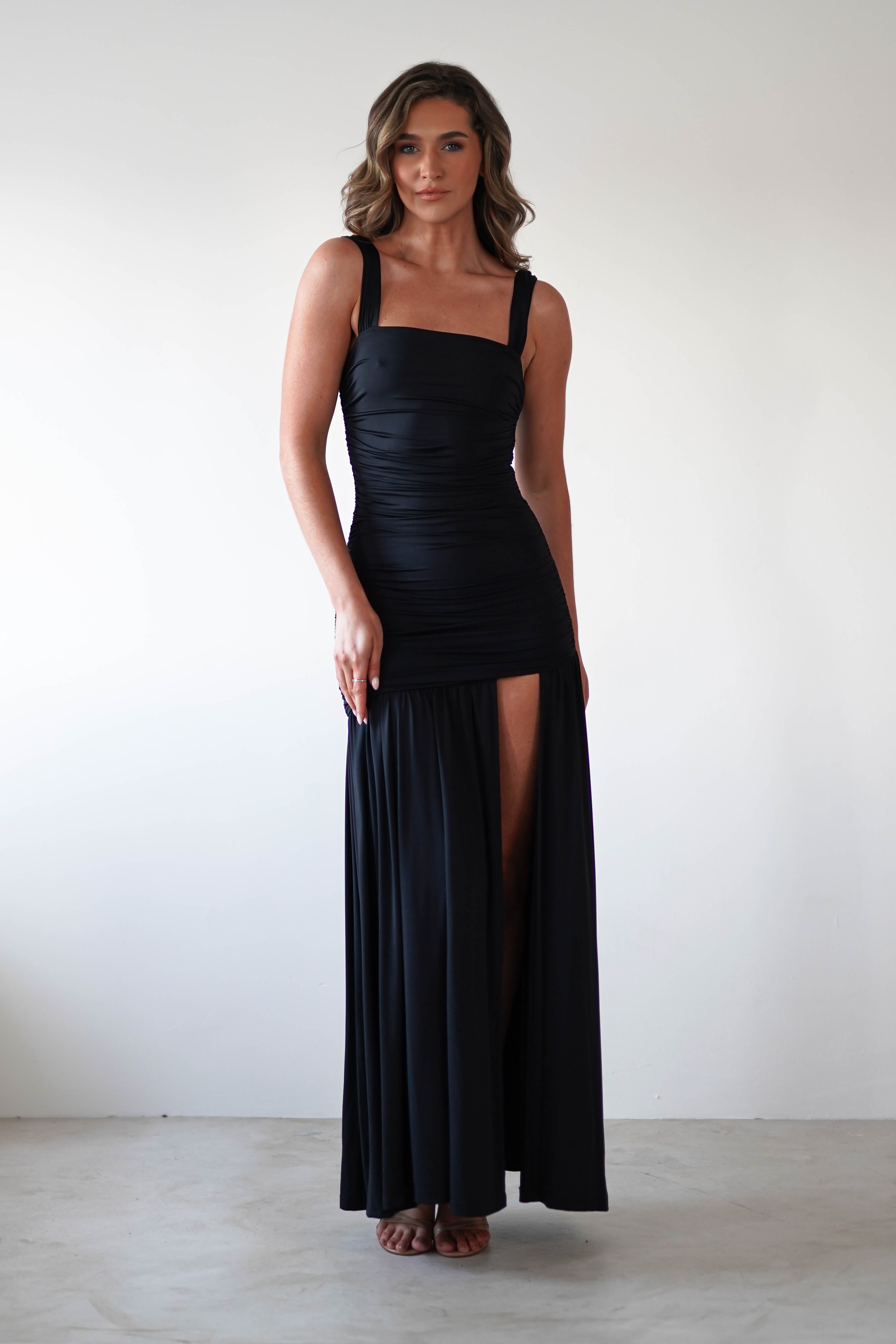 Milla Jersey Bodycon Maxi Dress Black | Wedding Guest Dress | Bodycon | Maxi | Oh Hello Clothing
