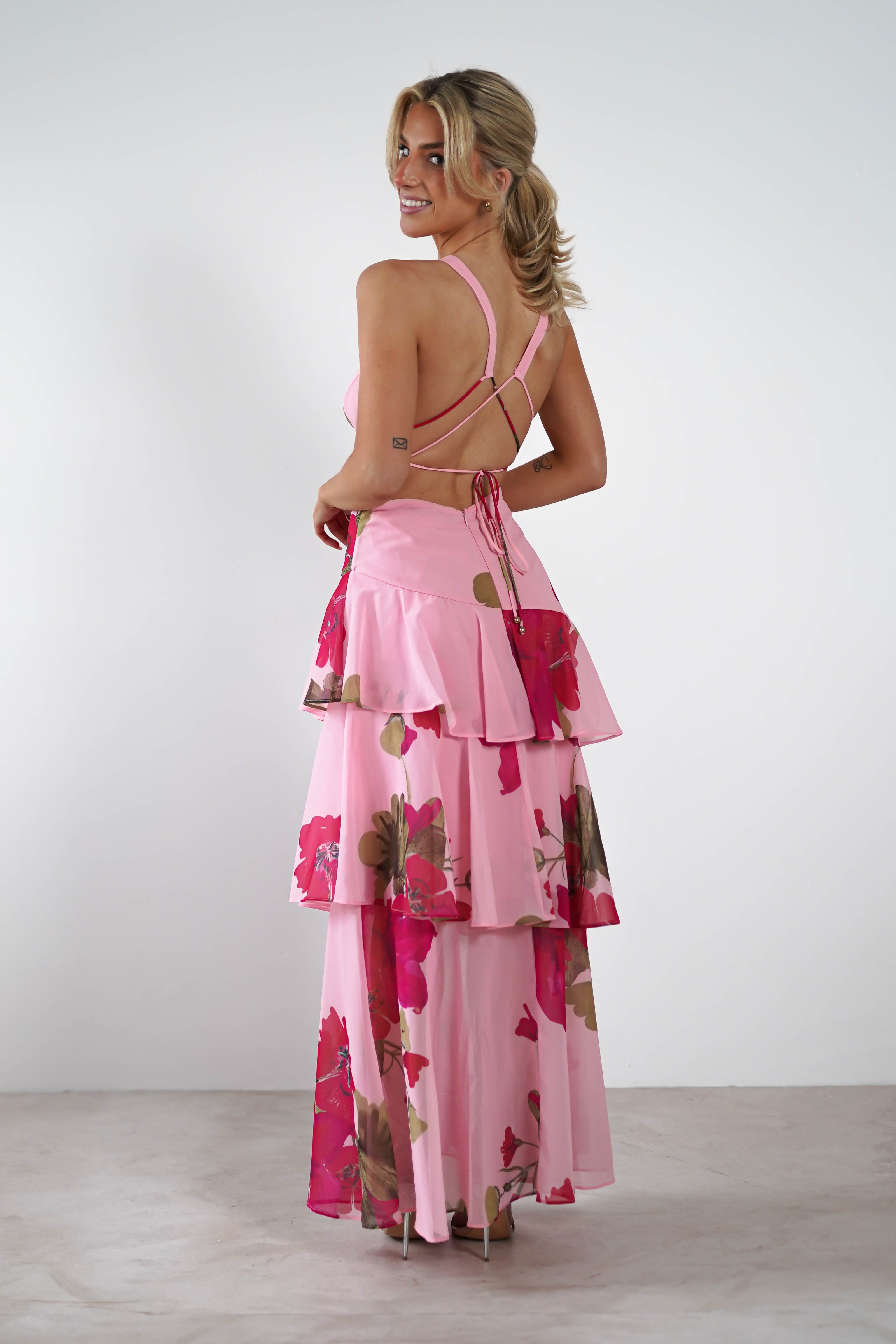 Lenora Floral Print Maxi Dress Pink | Wedding Guest Dress | Maxi | Oh Hello Clothing