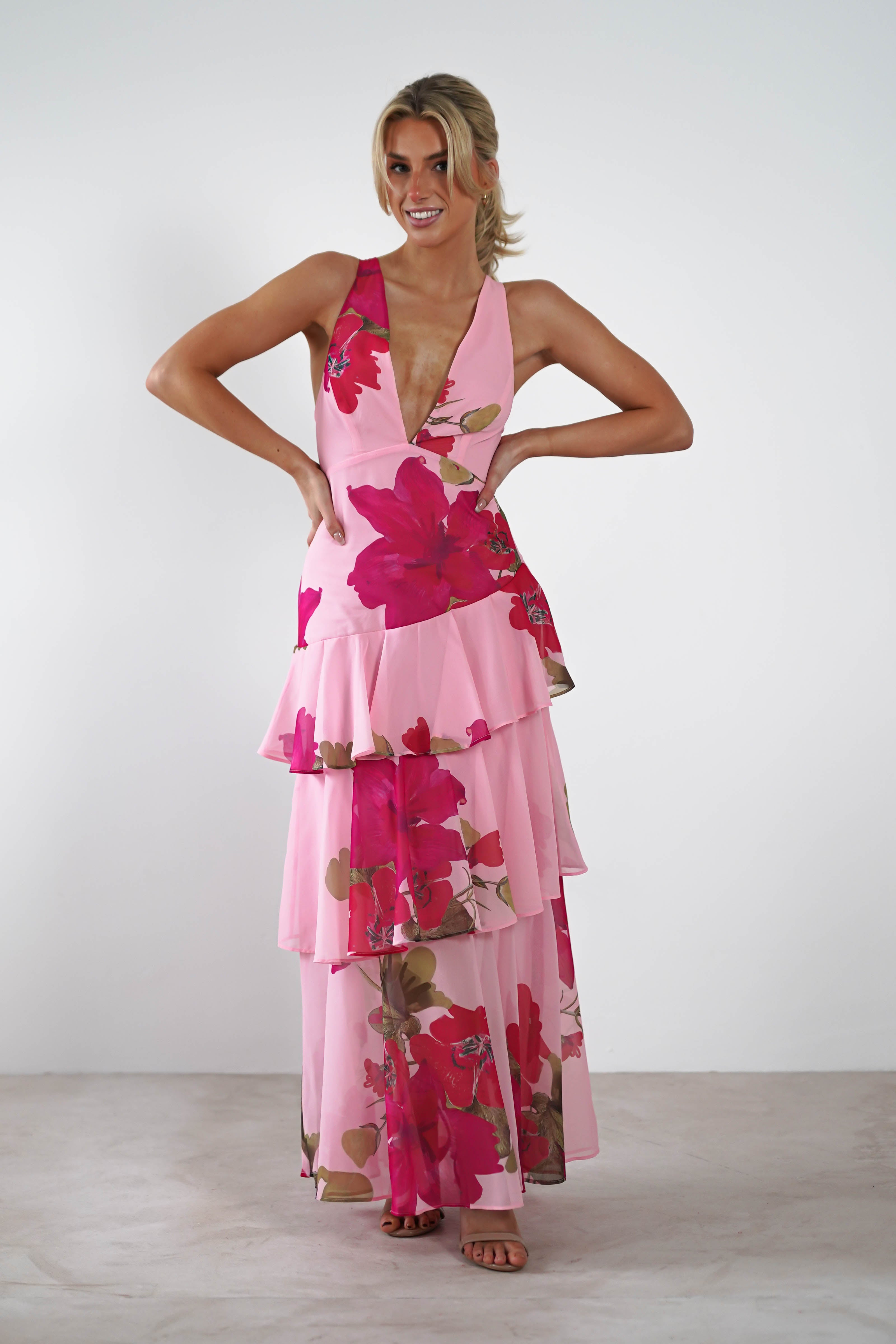 Lenora Floral Print Maxi Dress Pink | Wedding Guest Dress | Maxi | Oh Hello Clothing