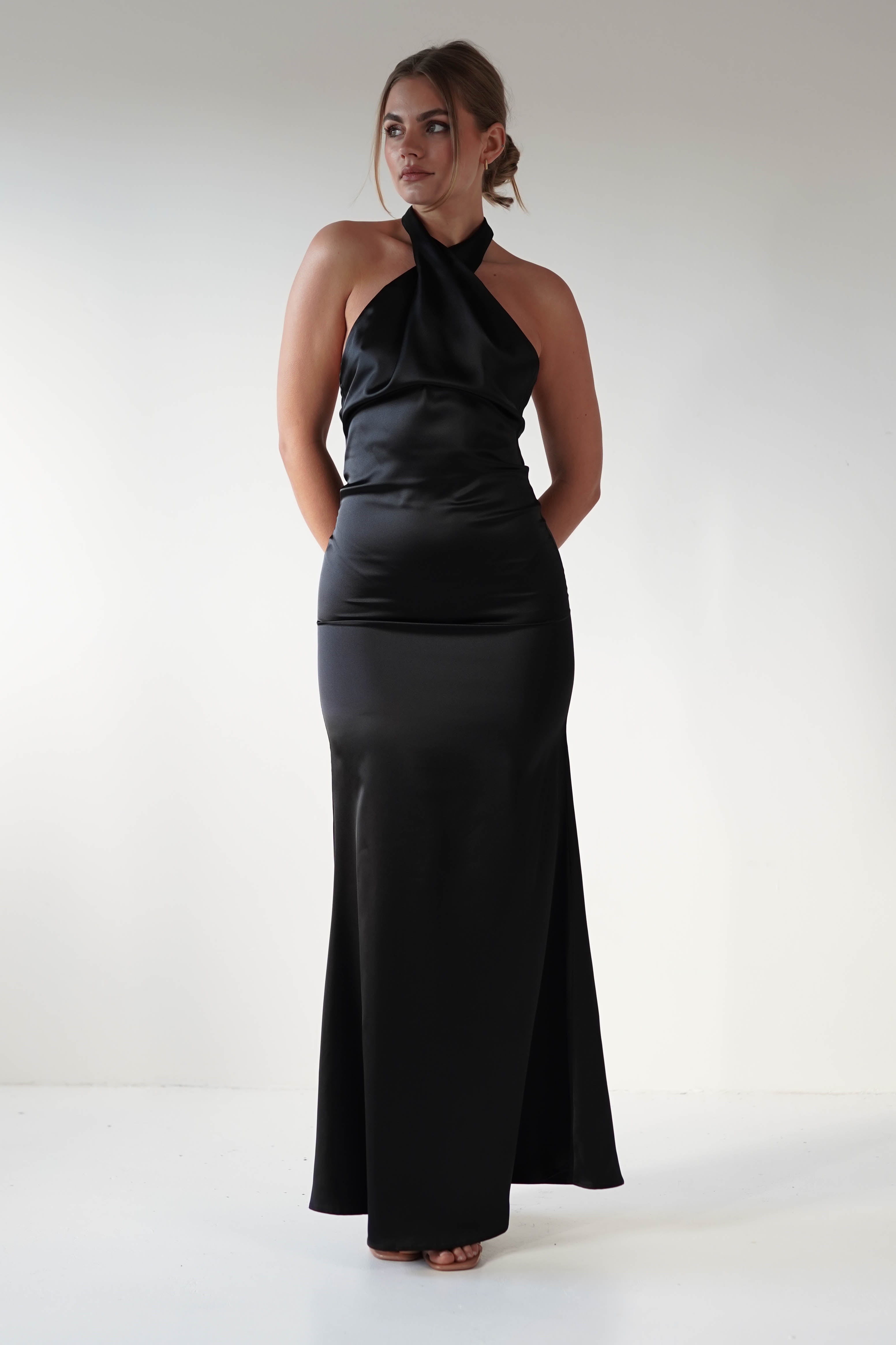 Kartia Halterneck Maxi Gown | Black | Debs & Prom | Formal Gown | Oh Hello Clothing