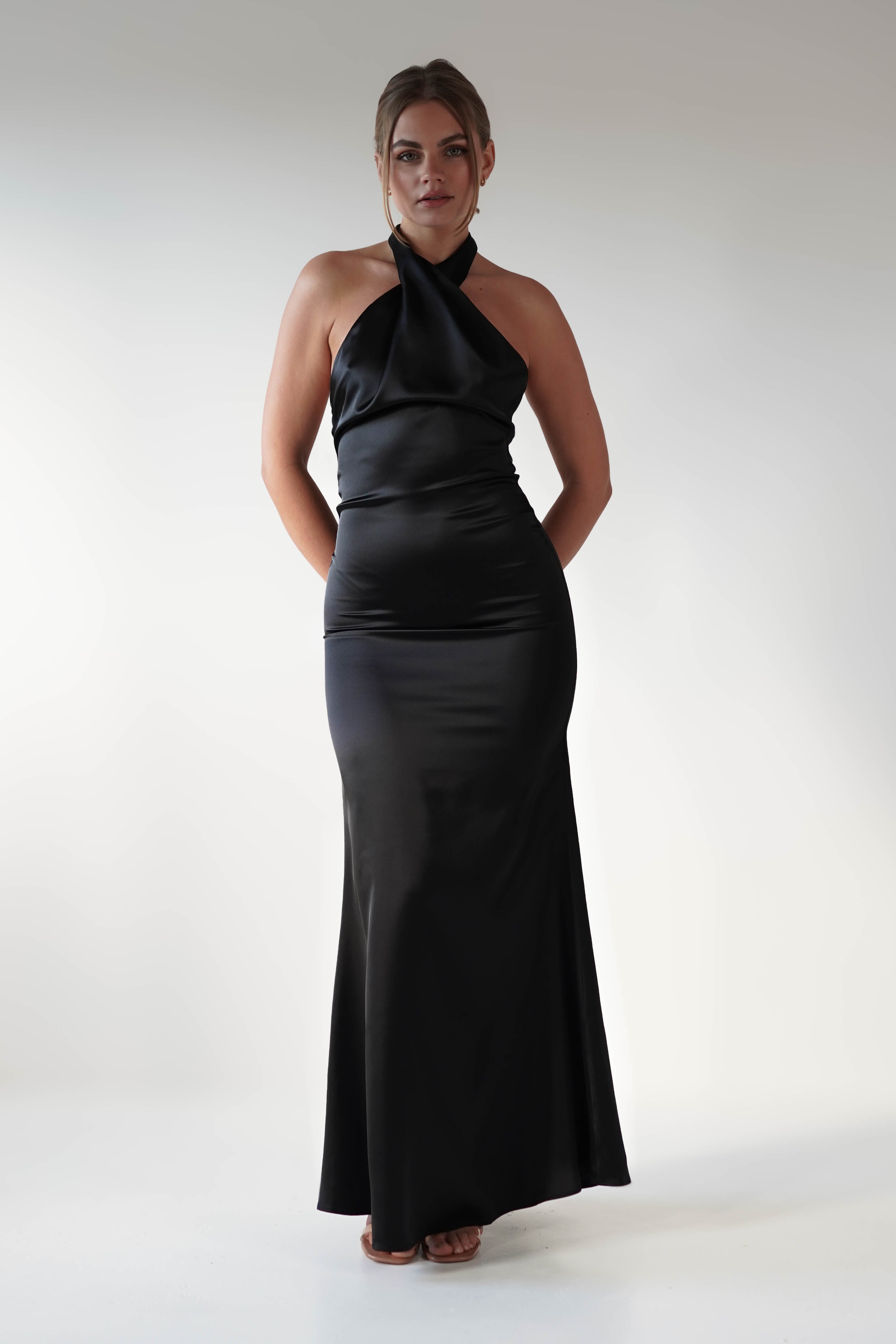 Kartia Halterneck Maxi Gown | Black | Debs & Prom | Formal Gown | Oh Hello Clothing