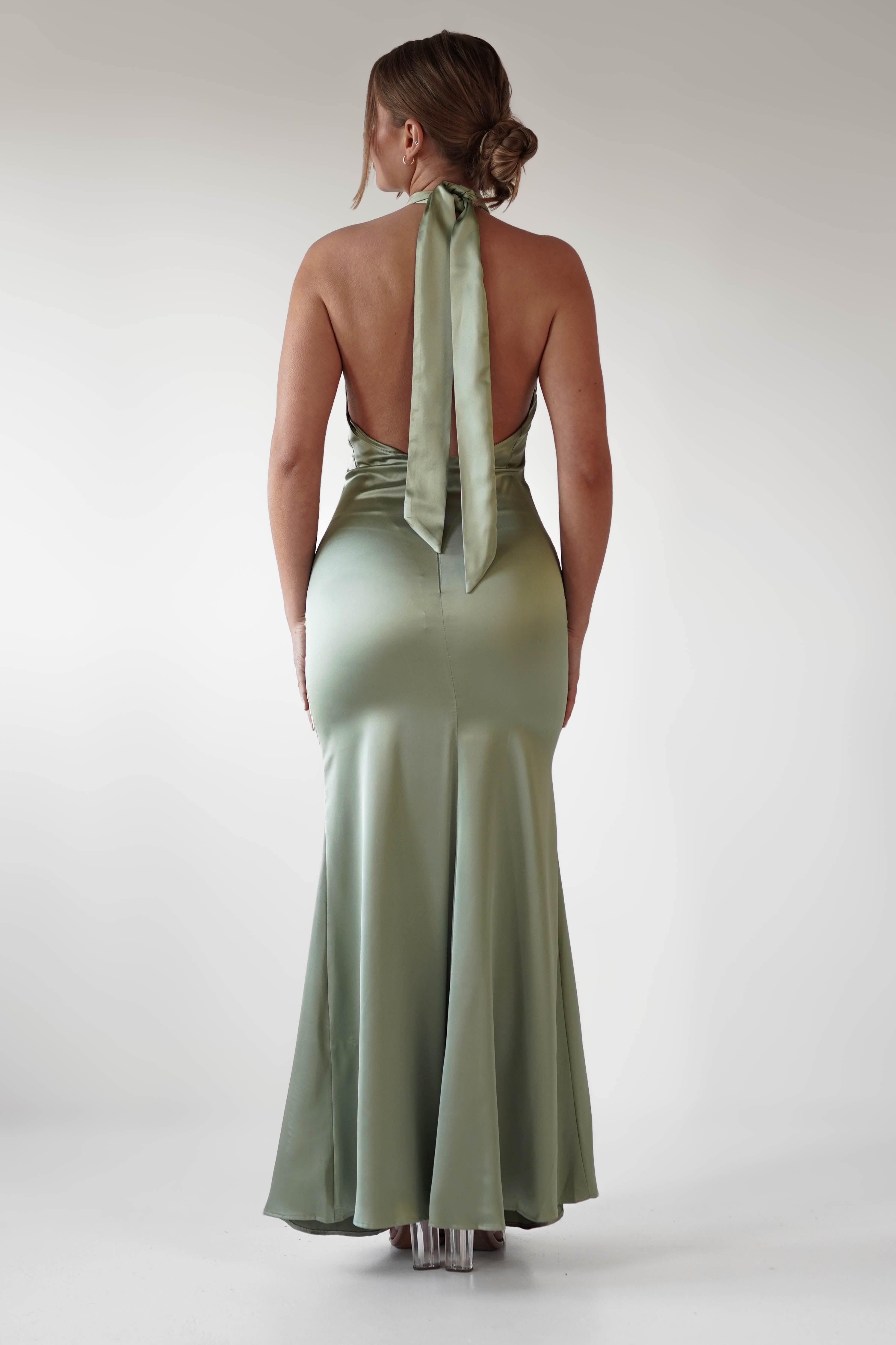 Kartia Halterneck Maxi Gown | Sage | Debs & Prom | Formal Gown | Oh Hello Clothing