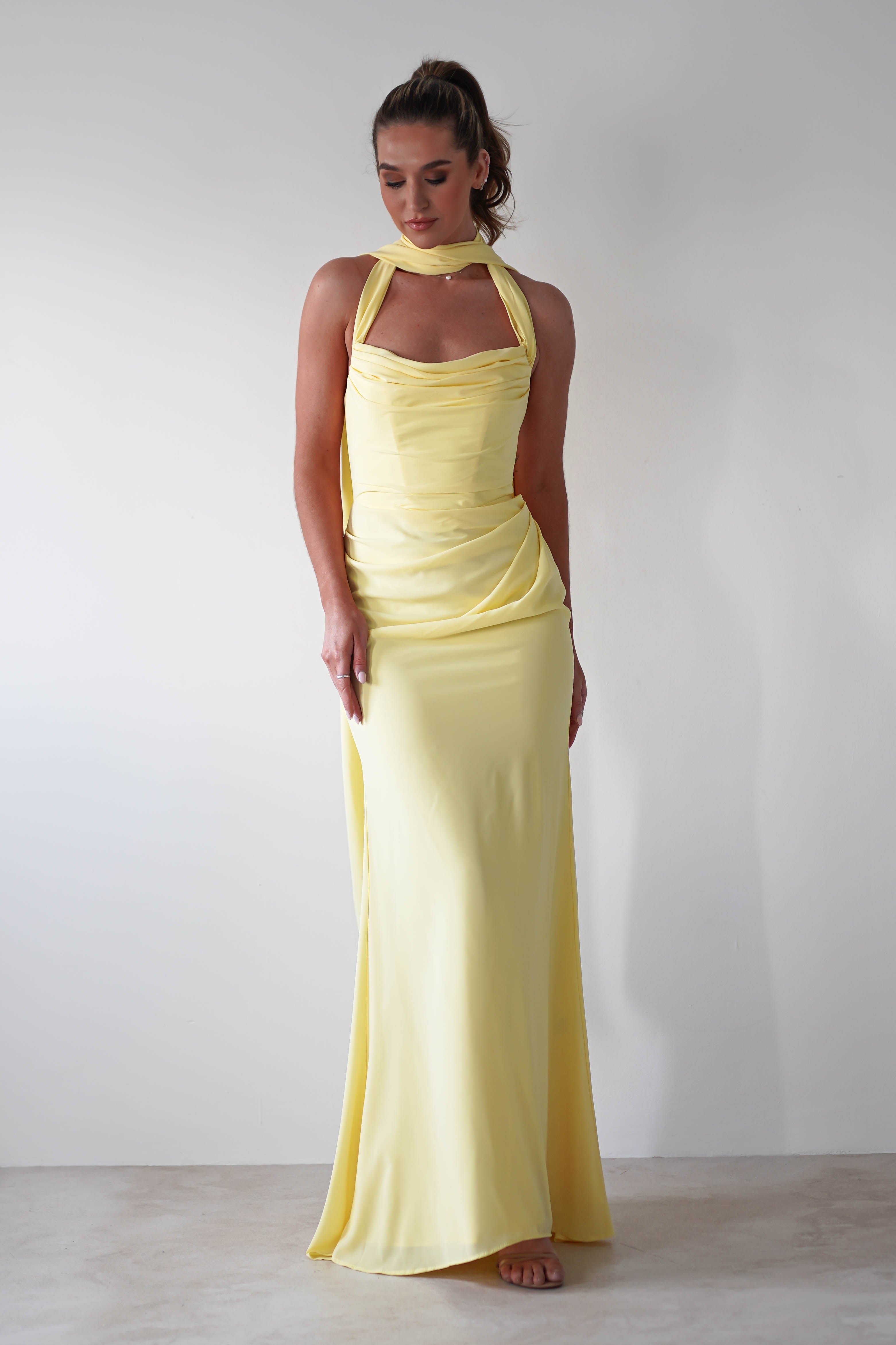 Lisa Multiway Chiffon Gown | Yellow | Debs & Prom | Formal Gown | Oh Hello Clothing