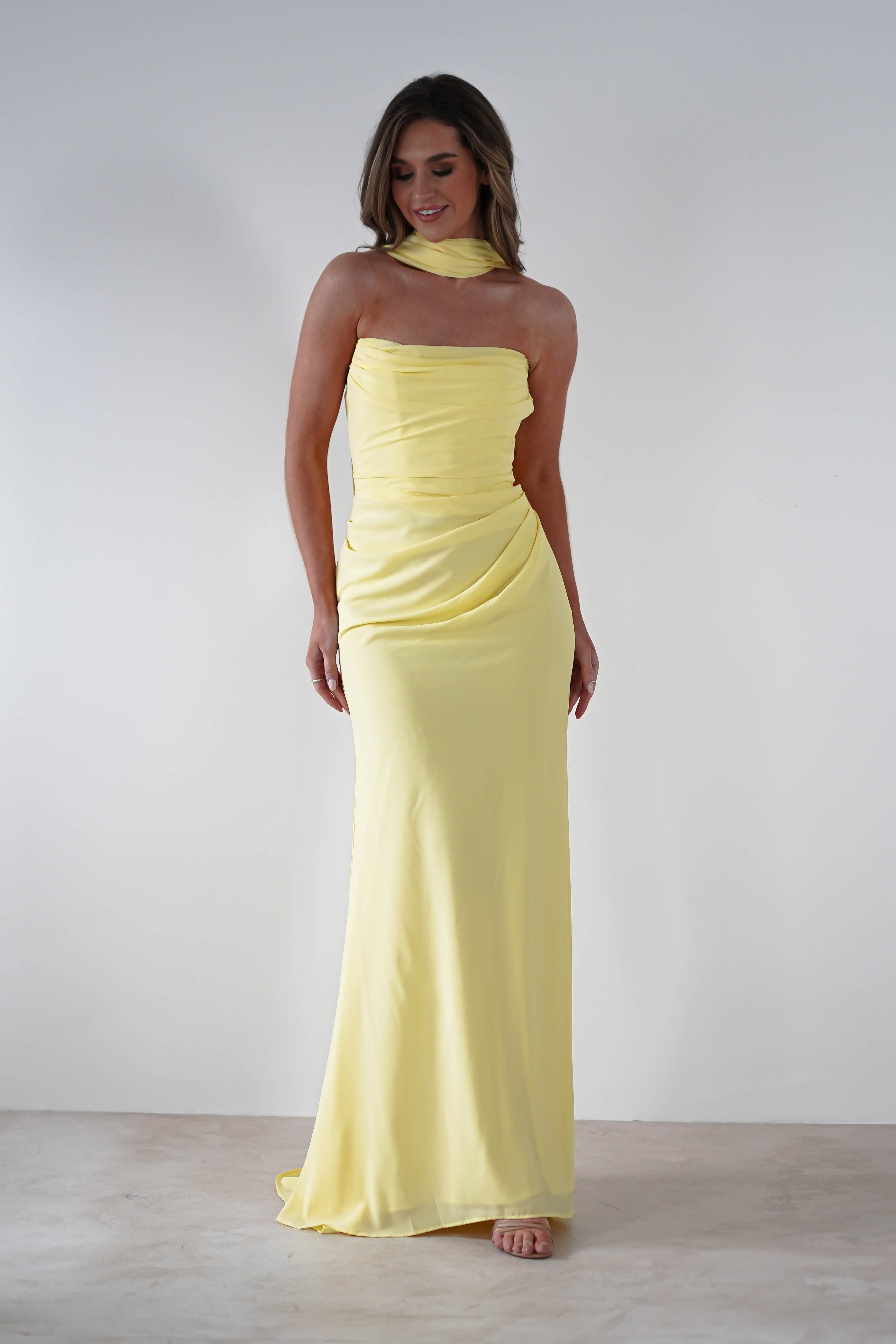 Lisa Multiway Chiffon Gown | Yellow | Debs & Prom | Formal Gown | Oh Hello Clothing