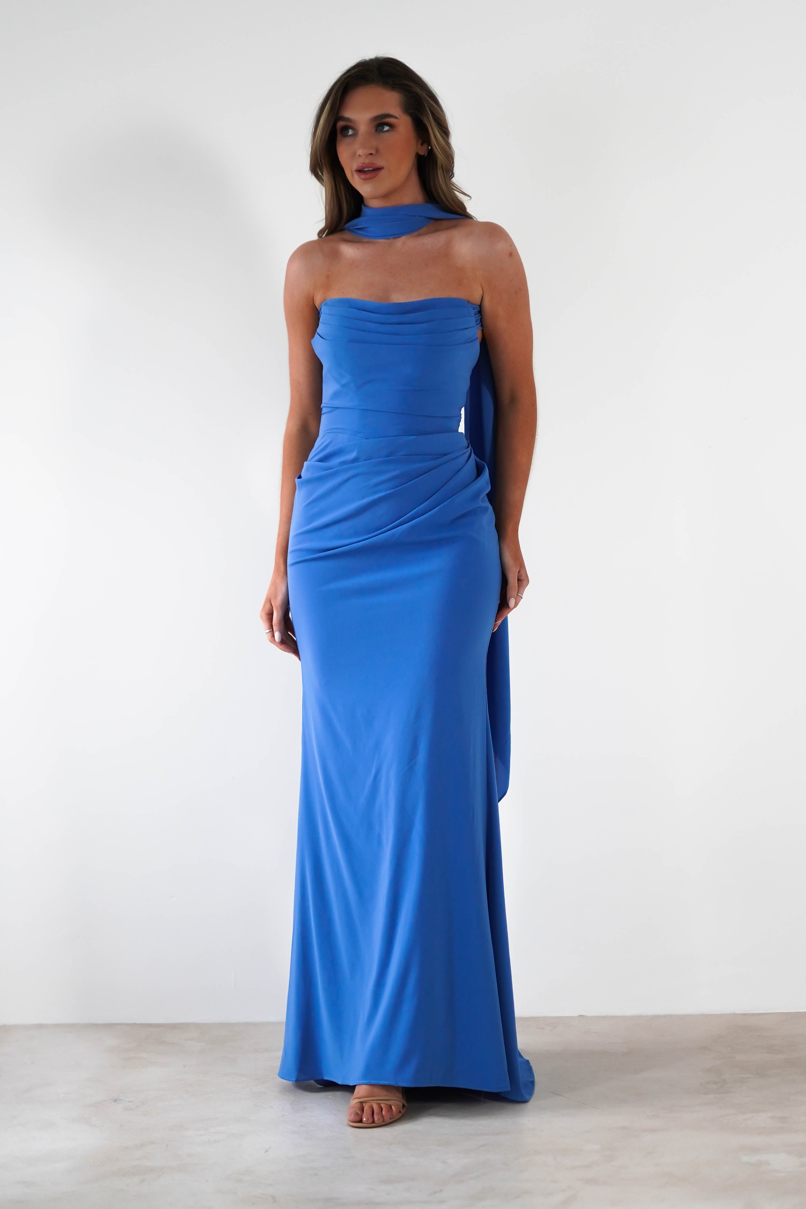 Lisa Multiway Chiffon Gown | Blue | Debs & Prom | Formal Gown | Oh Hello Clothing