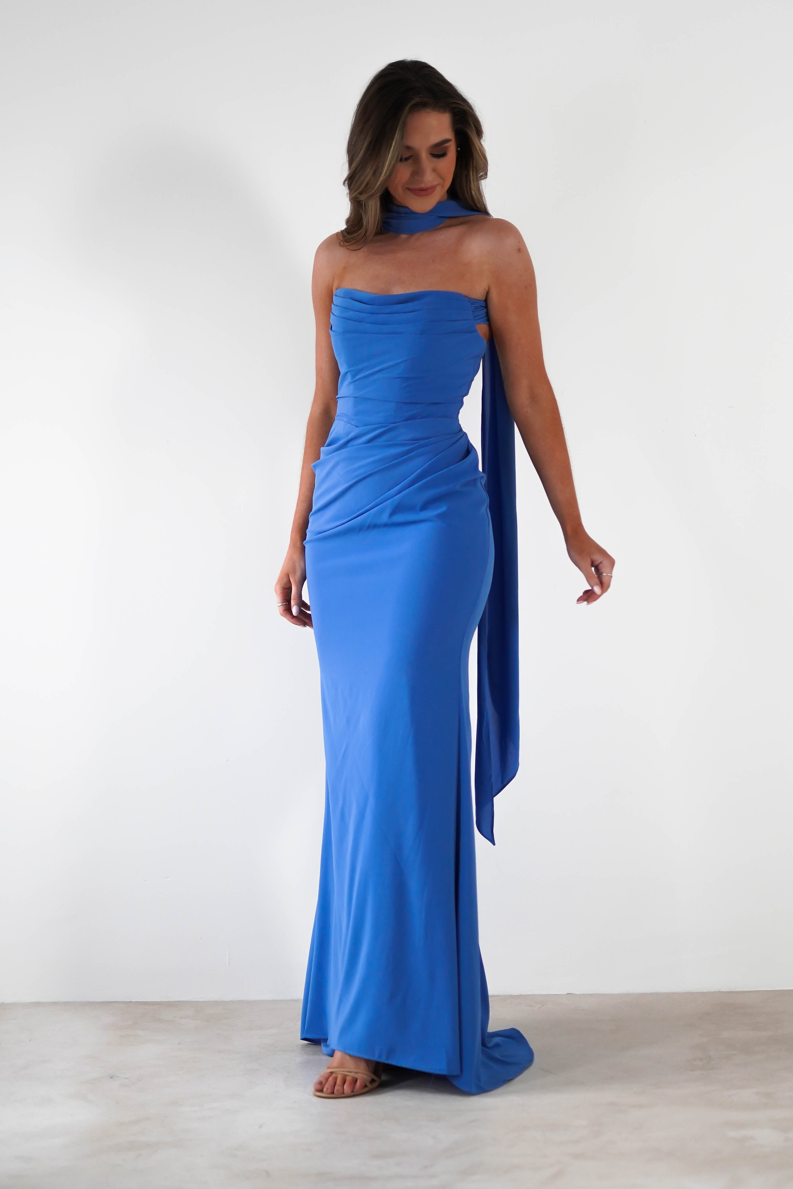 Lisa Multiway Chiffon Gown | Blue | Debs & Prom | Formal Gown | Oh Hello Clothing