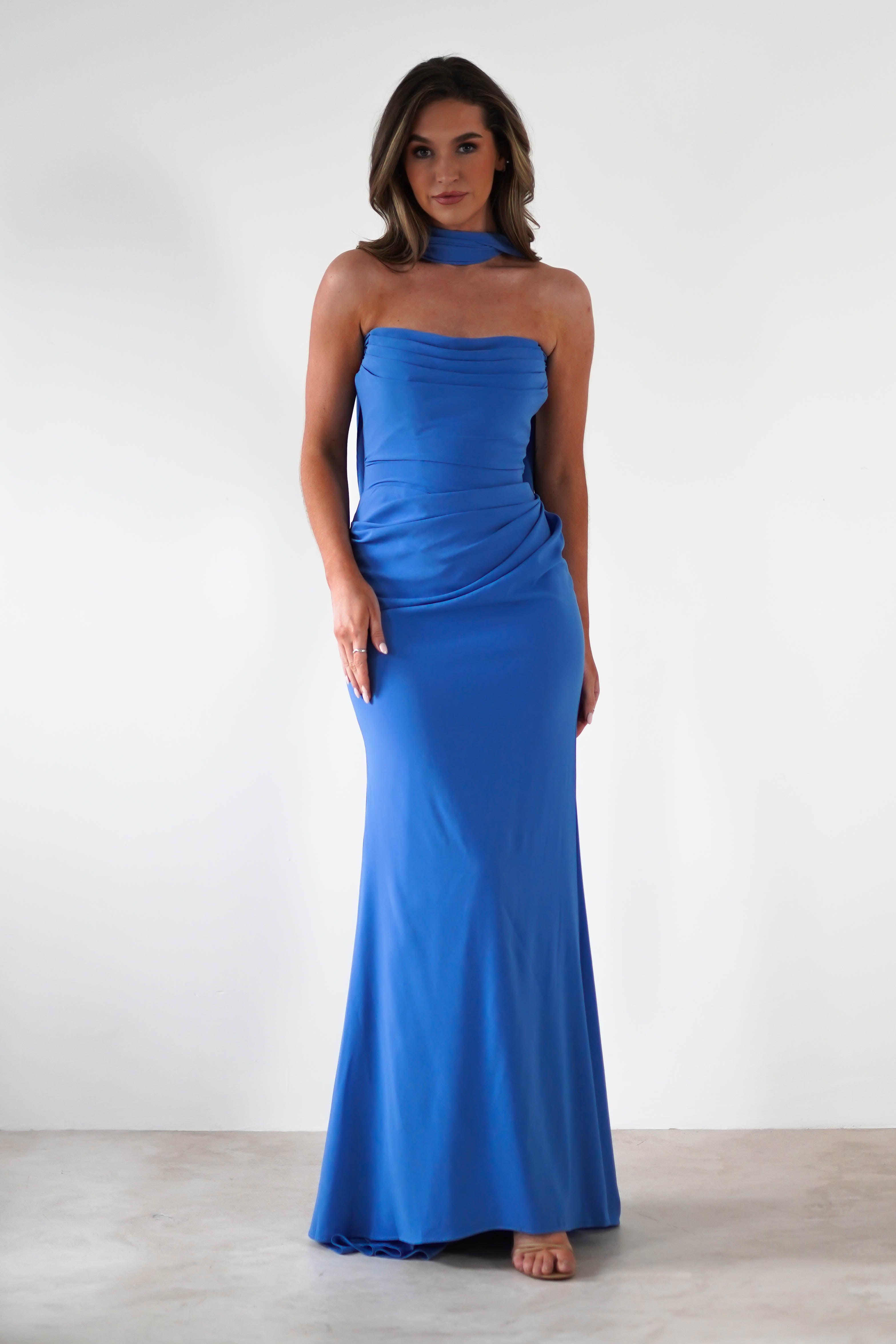 Lisa Multiway Chiffon Gown | Blue | Debs & Prom | Formal Gown | Oh Hello Clothing