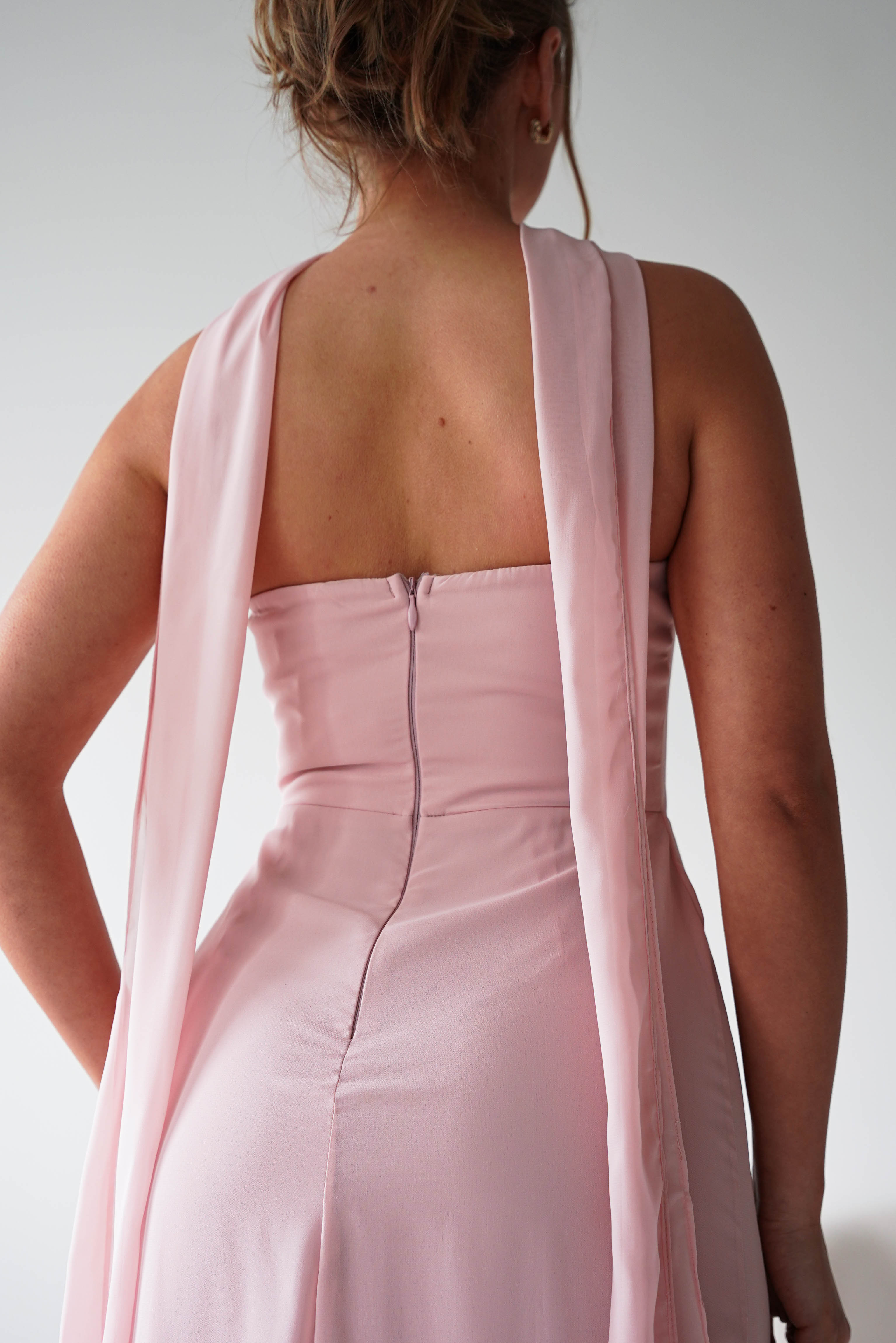 Oh Hello Clothing Women > Clothing > Dresses 1*DONE - MANIJU- MF23090-PINK Strapless Maxi Dress with Matching Scarf (Copy)