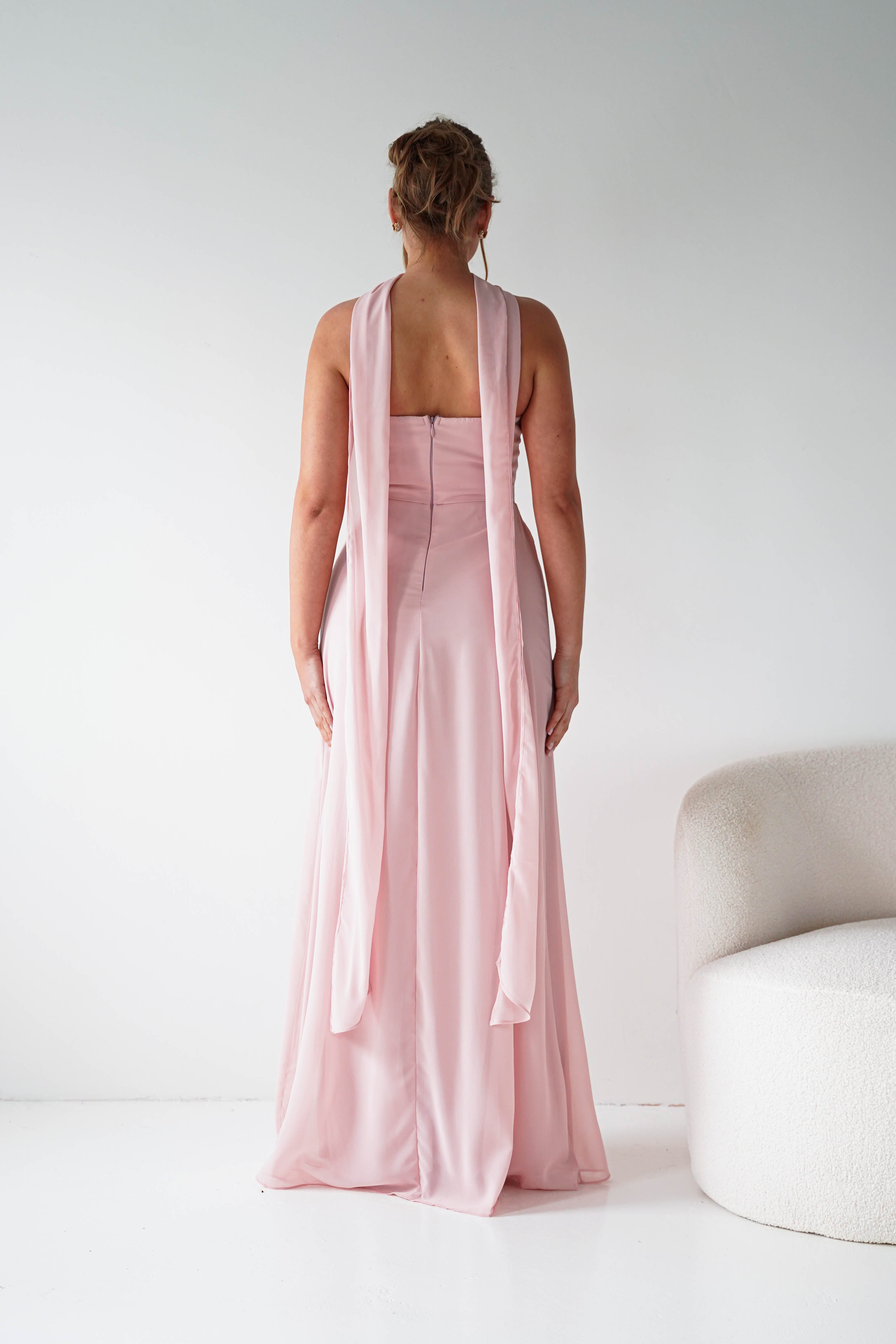 Oh Hello Clothing Women > Clothing > Dresses 1*DONE - MANIJU- MF23090-PINK Strapless Maxi Dress with Matching Scarf (Copy)